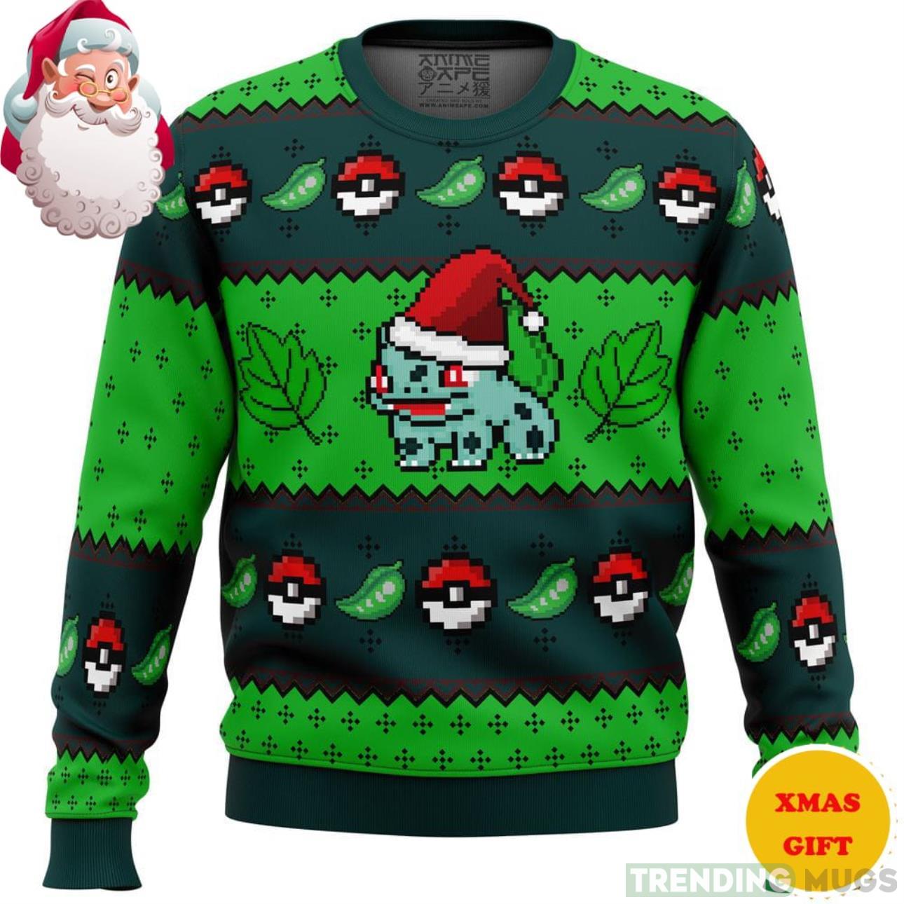 Pokemon Bulbasaur Christmas AOP Sweater Product Photo 1 Pokemon Bulbasaur Christmas AOP Sweater Product Photo 1