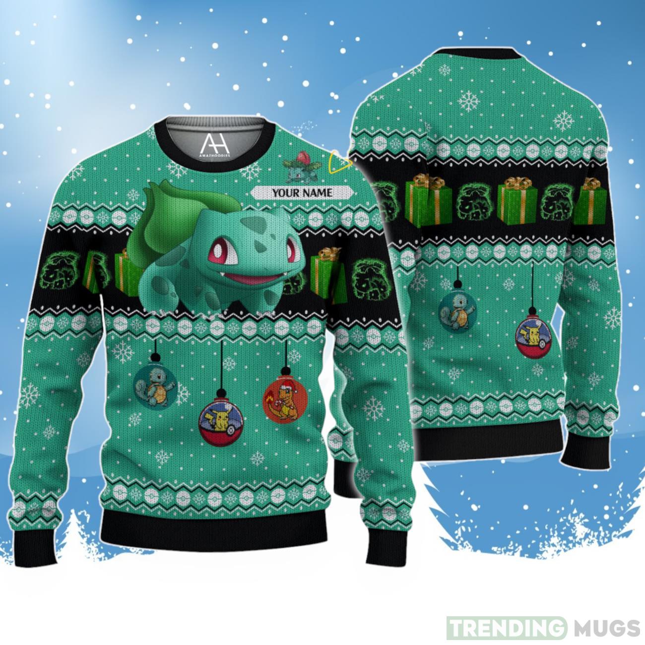 Pokemon Bulbasaur Ugly Christmas Sweater Product Photo 1 Pokemon Bulbasaur Ugly Christmas Sweater Product Photo 1