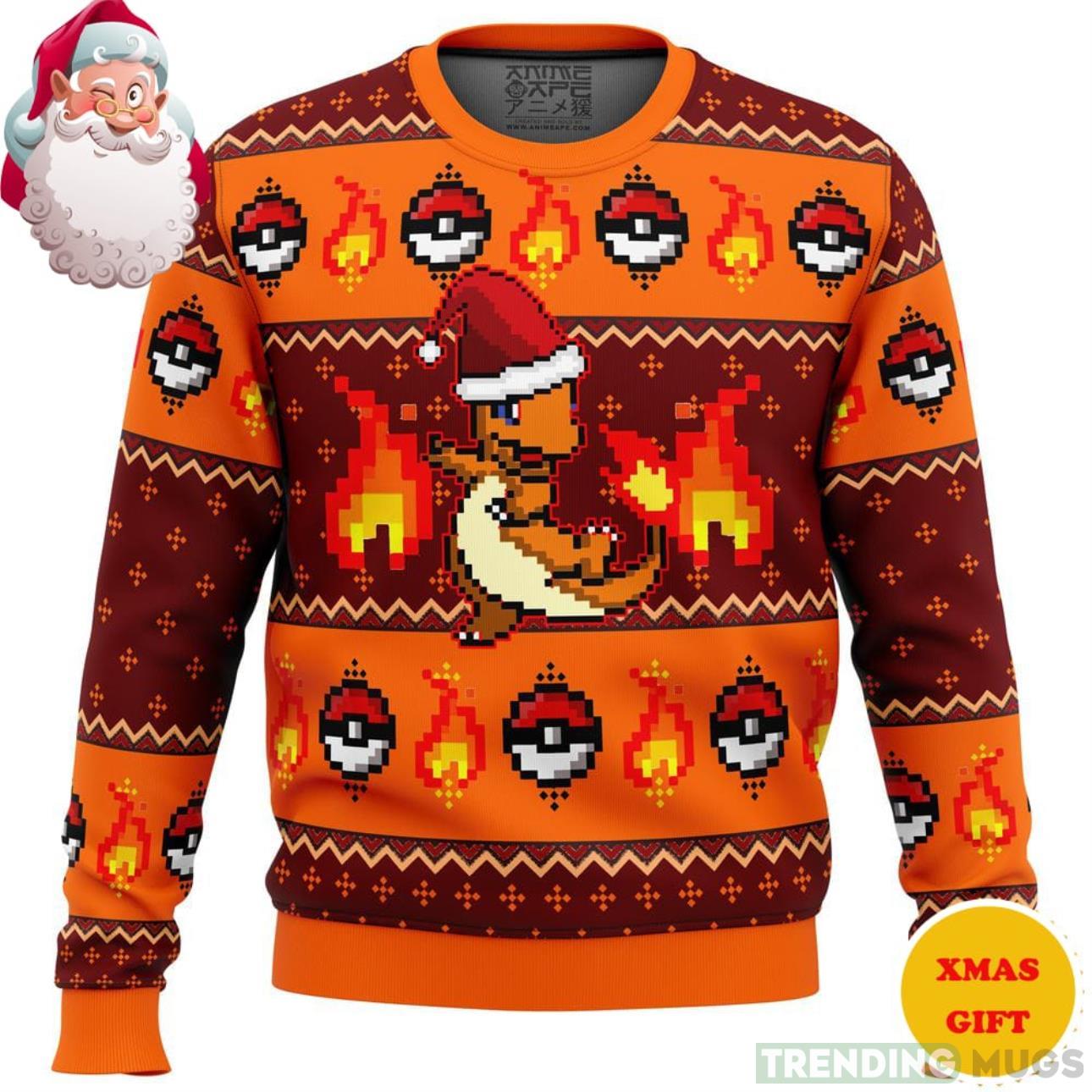 Pokemon Charmander Christmas AOP Sweater Product Photo 1 Pokemon Charmander Christmas AOP Sweater Product Photo 1