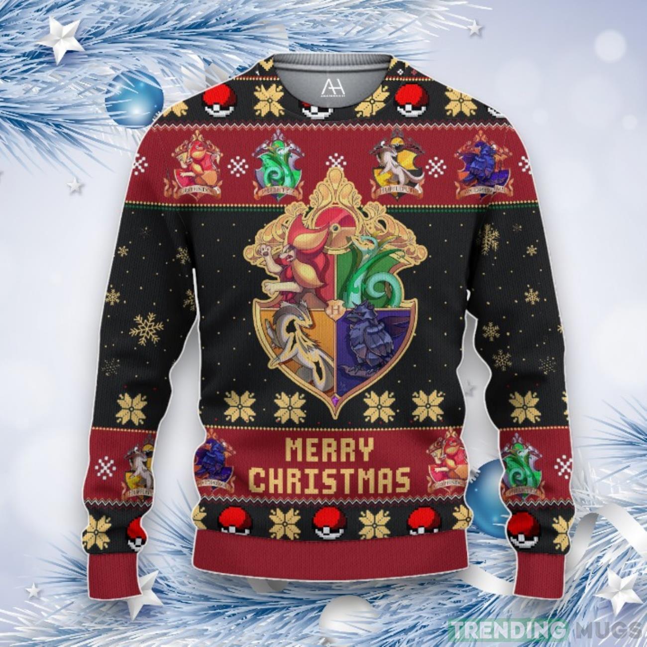 Pokemon Hogwarts 3D All Over Printed Ugly Christmas Sweater Product Photo 1 Pokemon Hogwarts 3D All Over Printed Ugly Christmas Sweater Product Photo 1