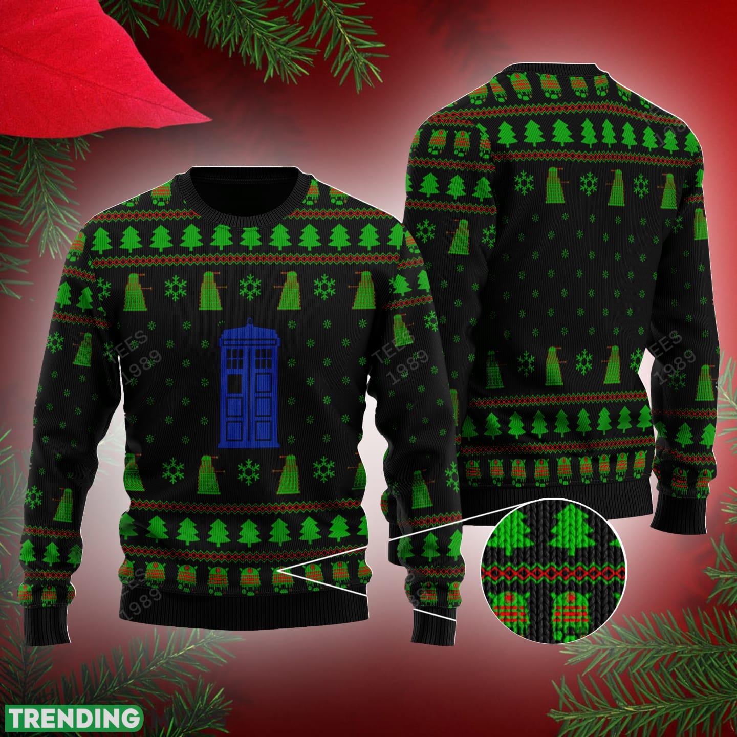 P.olice Box Ugly Xmas Sweater Gift Holidays - P.olice Box Ugly Xmas Sweater Gift Holidays P.olice Box Ugly Xmas Sweater Gift Holidays - P.olice Box Ugly Xmas Sweater Gift Holidays