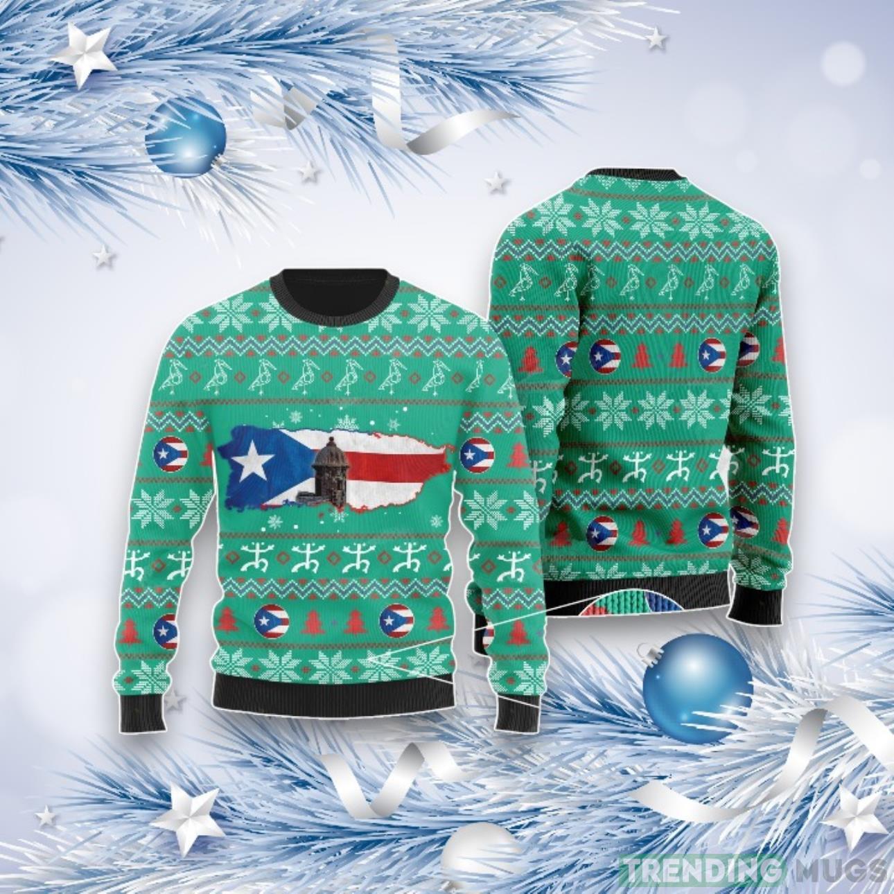 Puerto Rico Christmas Ugly Christmas Sweater For Men & Women Product Photo 1 Puerto Rico Christmas Ugly Christmas Sweater For Men & Women Product Photo 1