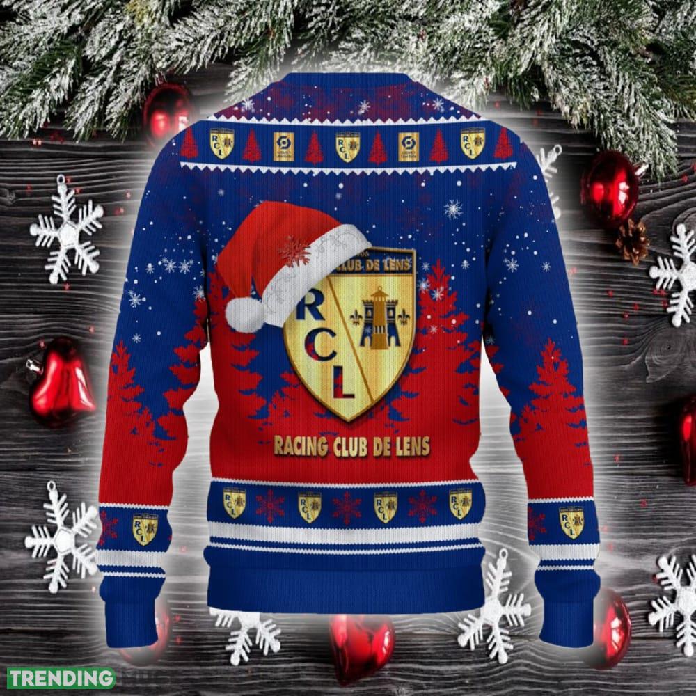 Racing Club de Lens Ugly Christmas Sweater Santa Hat Logo Trending Christmas Gift For Fans 3D Sweater Racing Club de Lens Ugly Christmas Sweater Santa Hat Logo Trending Christmas Gift For Fans 3D Sweater