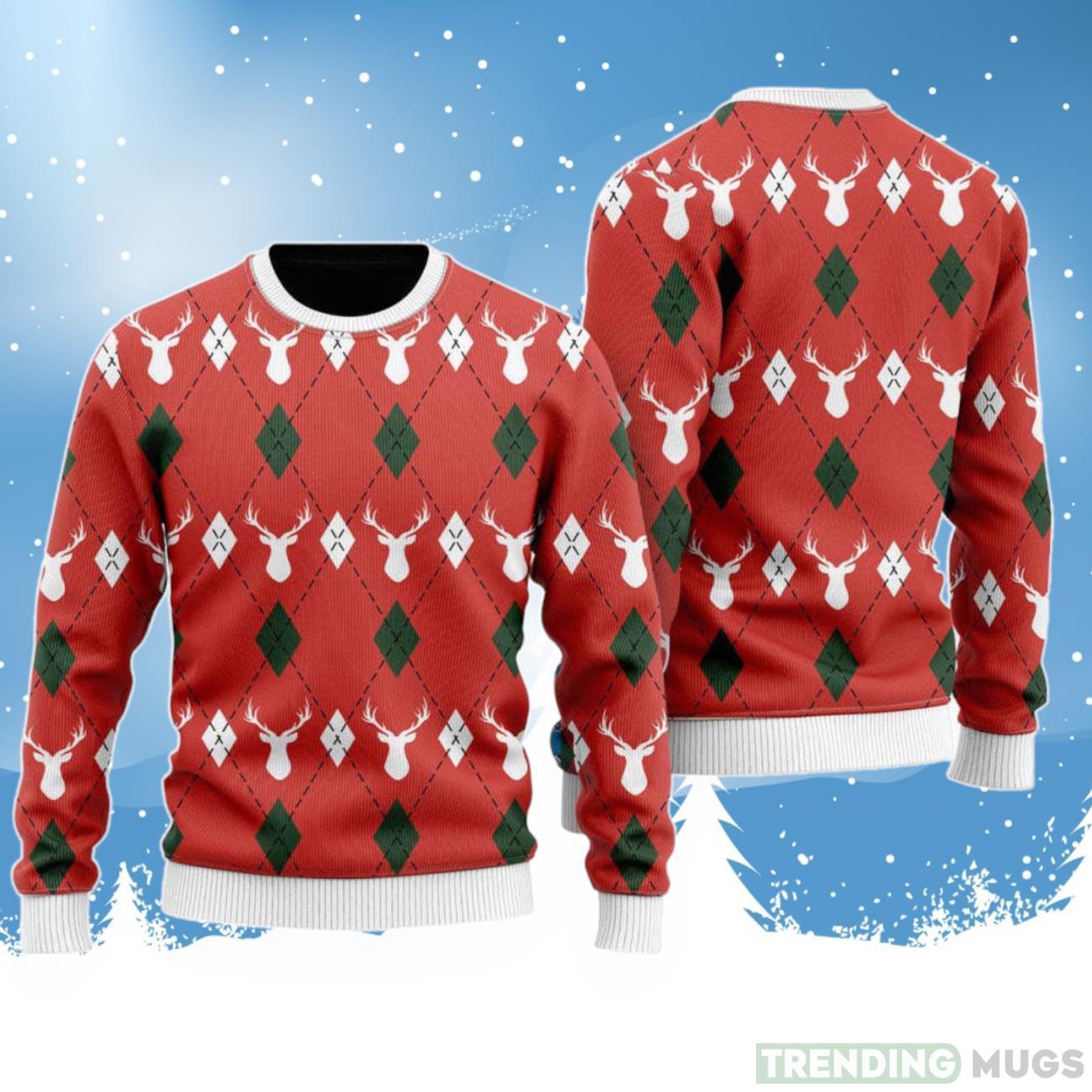 Red Argyle Reindeer Ugly Christmas Sweater, Gift For Christmas, Unisex Crewneck Sweater Product Photo 1 Red Argyle Reindeer Ugly Christmas Sweater, Gift For Christmas, Unisex Crewneck Sweater Product Photo 1