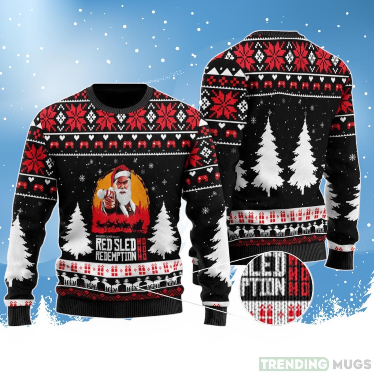 Red Sled Redemption Ugly Christmas Sweater, Gift For Christmas, Gift For Christmas Product Photo 1 Red Sled Redemption Ugly Christmas Sweater, Gift For Christmas, Gift For Christmas Product Photo 1