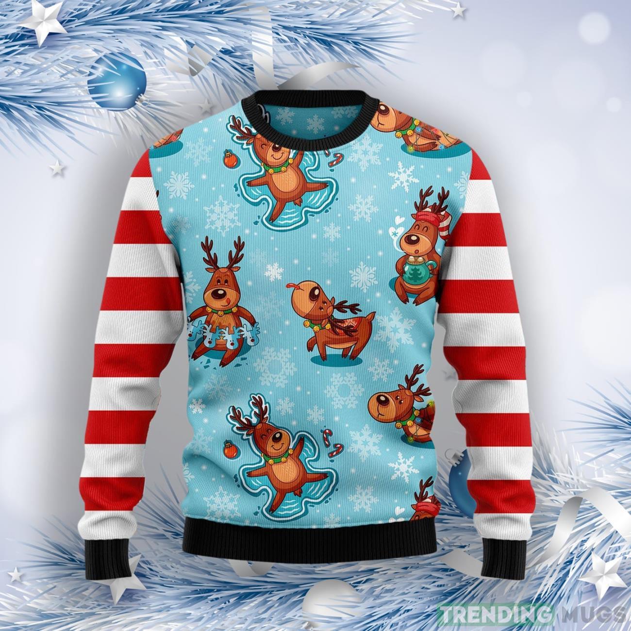 Reindeer Cute Ugly Christmas Sweater Product Photo 1