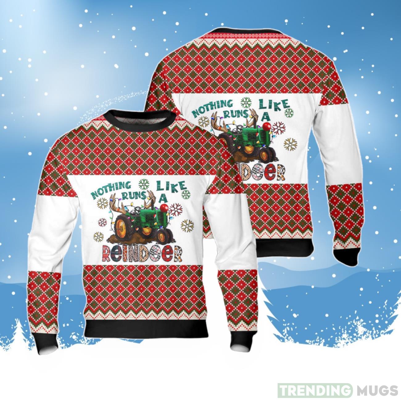 Reindeer Tractor Christmas Sweater Unmatched Festive Style! Product Photo 1 Reindeer Tractor Christmas Sweater Unmatched Festive Style! Product Photo 1