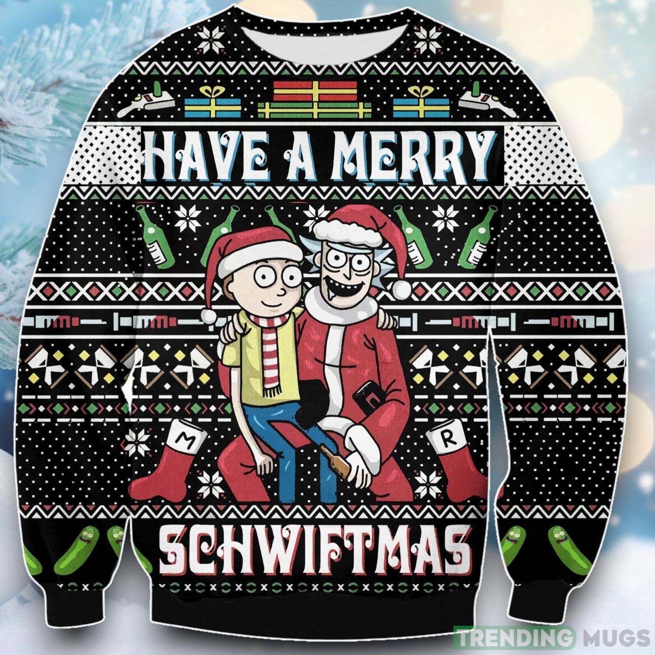 Rick Have A Merry Schwiftmas Print Ugly Christmas Sweater For Men & Women Product Photo 1