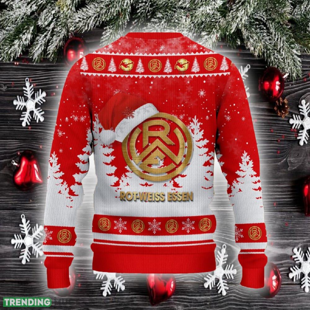 Rot Weiss Essen eV Ugly Christmas Sweater Santa Hat Logo Trending Christmas Gift For Fans 3D Sweater Rot Weiss Essen eV Ugly Christmas Sweater Santa Hat Logo Trending Christmas Gift For Fans 3D Sweater