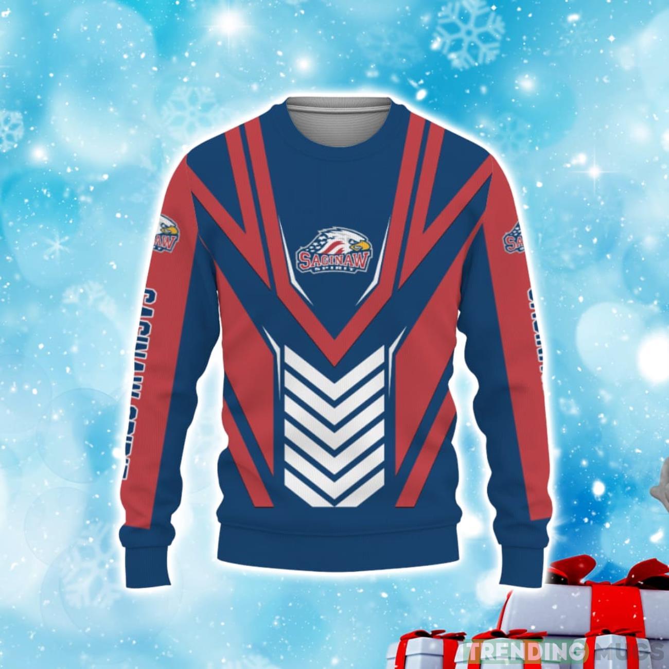 Saginaw Spirit Gift For Fan American Sports Team Christmas Sweater Product Photo 1 Saginaw Spirit Gift For Fan American Sports Team Christmas Sweater Product Photo 1