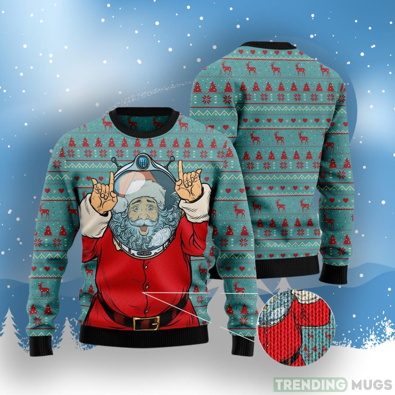 Santa Claus Astronaut Ugly Christmas Sweater 3D Sweater Santa Claus Astronaut Ugly Christmas Sweater 3D Sweater