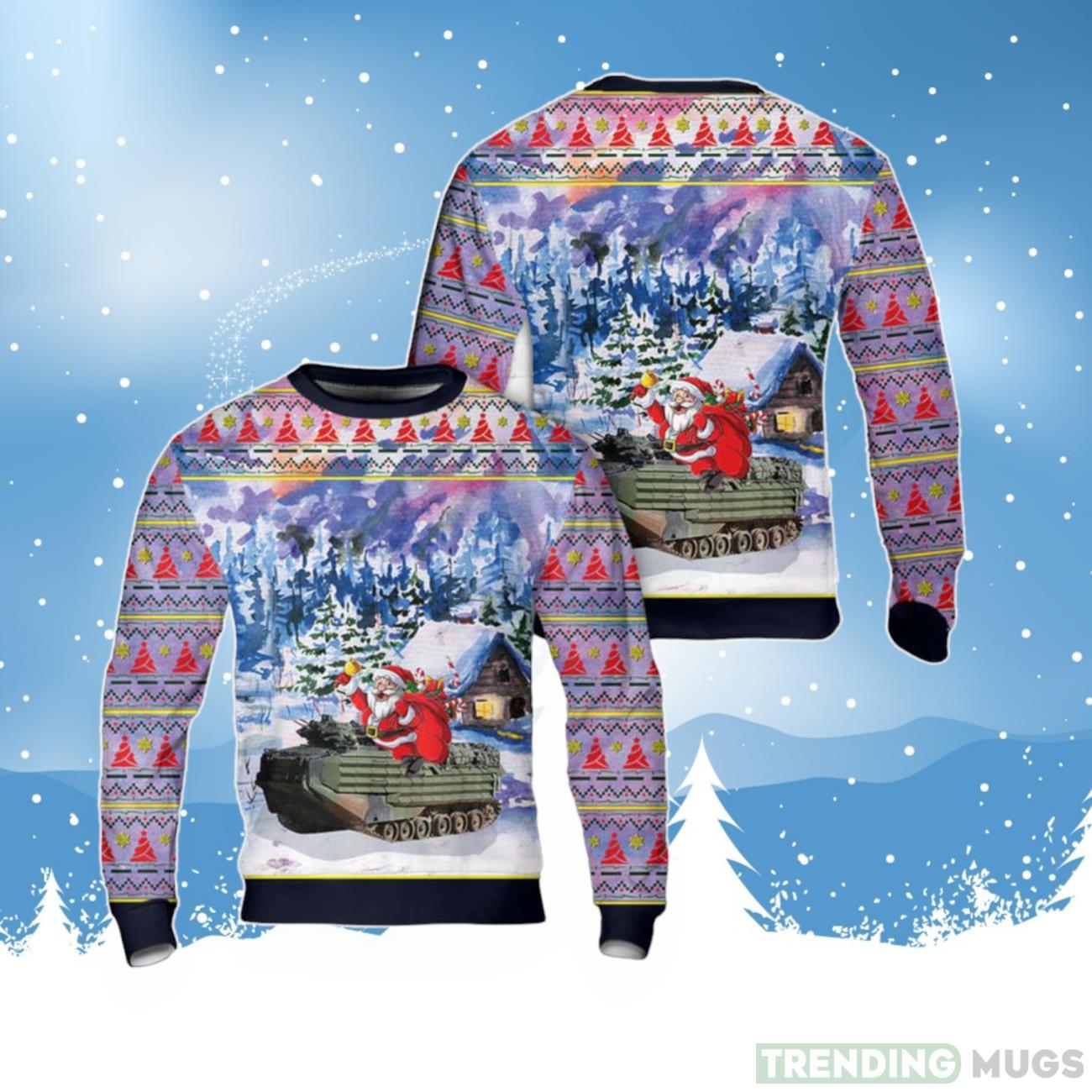 Santa Claus U.S. Marine Corps Assault Amphibious Vehicle AAV Christmas Sweater Product Photo 1 Santa Claus U.S. Marine Corps Assault Amphibious Vehicle AAV Christmas Sweater Product Photo 1