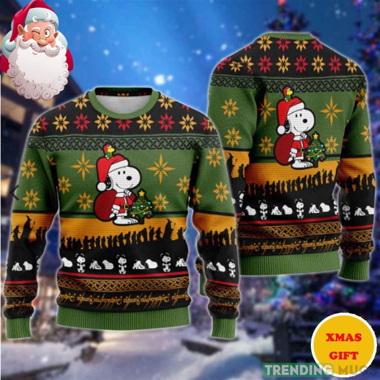 Santa Snoopy Christmas AOP Sweater Product Photo 1 Santa Snoopy Christmas AOP Sweater Product Photo 1