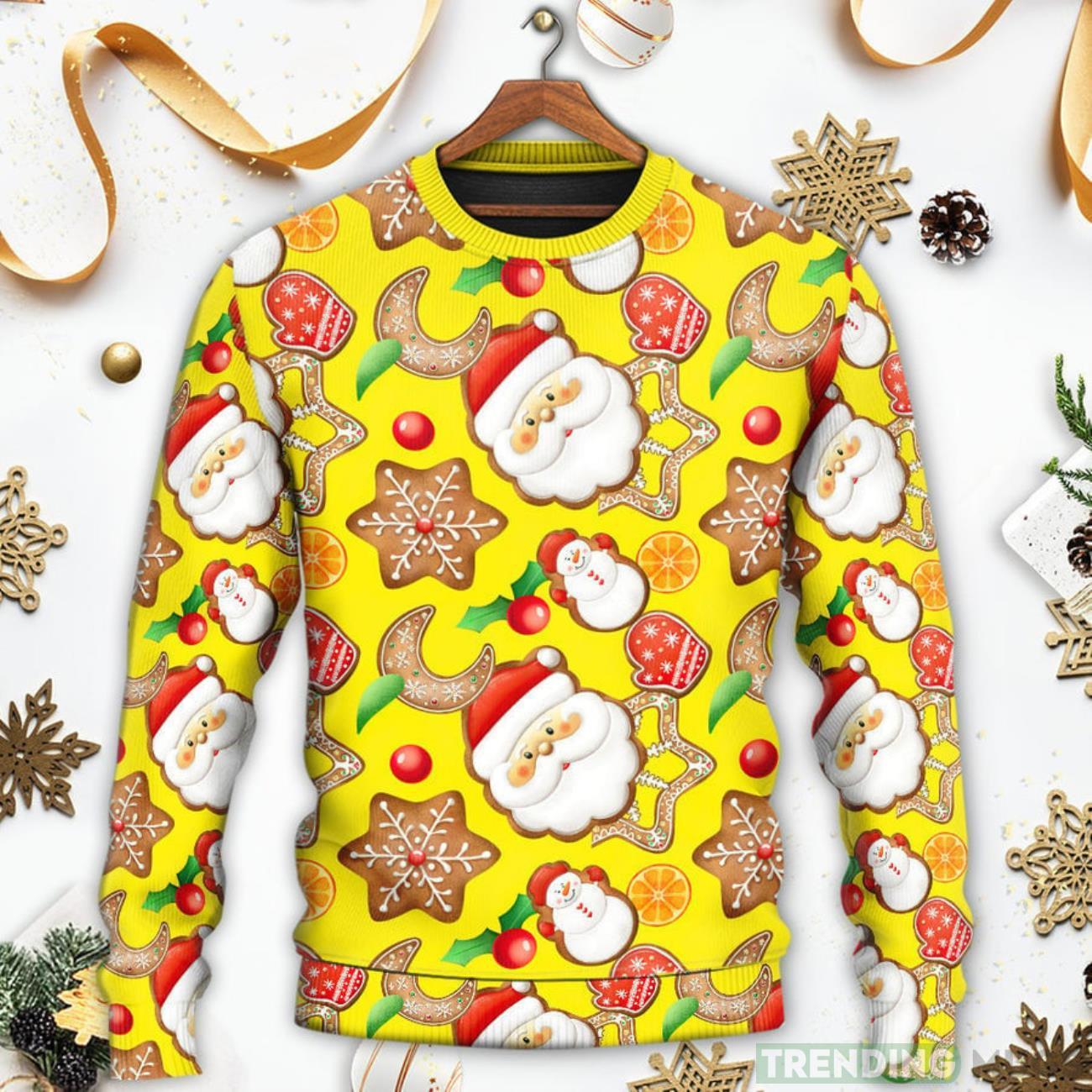 Santa Snowman Gingerbread And Sweets Ugly Christmas Sweater Product Photo 1 Santa Snowman Gingerbread And Sweets Ugly Christmas Sweater Product Photo 1