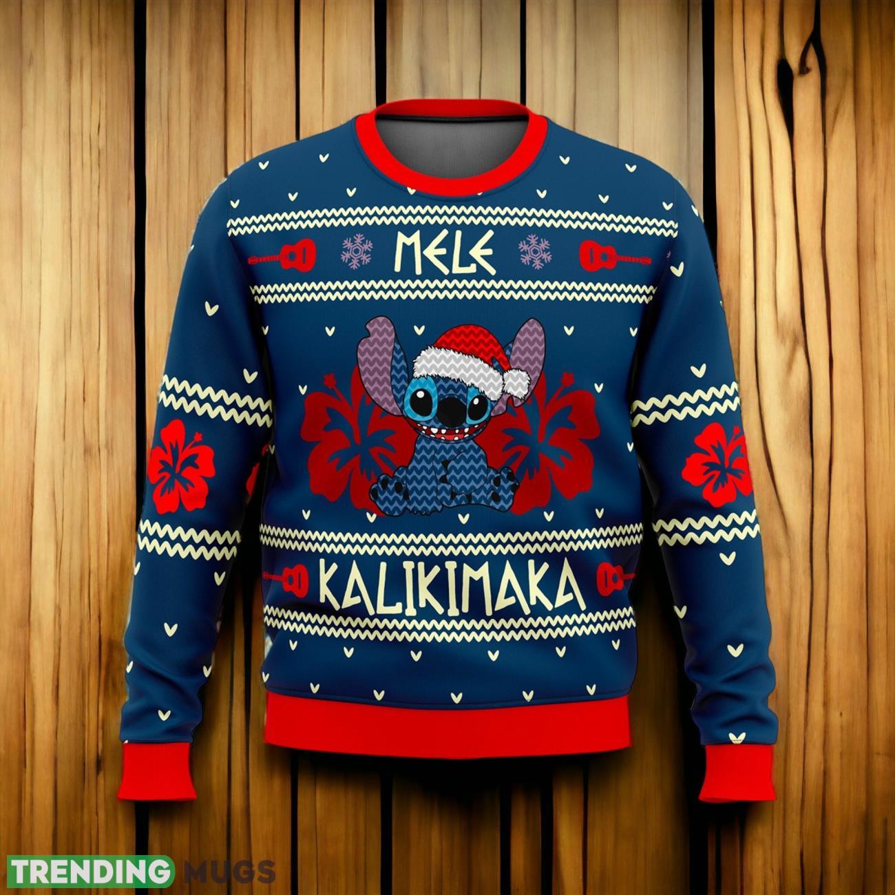Santa Stitch Mele Kalikimaka Ugly Christmas Sweater Product Photo 1 Santa Stitch Mele Kalikimaka Ugly Christmas Sweater Product Photo 1