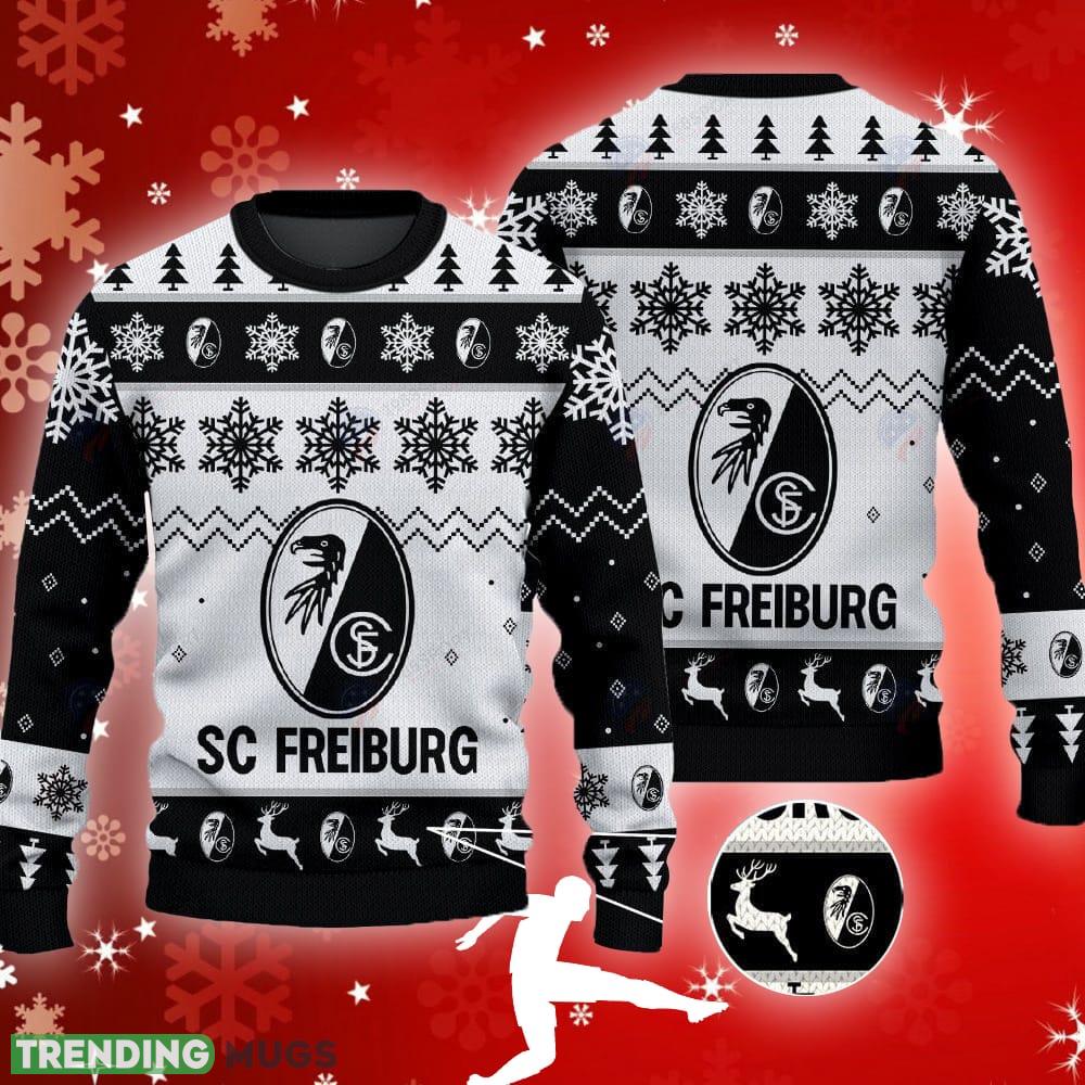Sc Freiburg Big Logo Ugly Christmas Tree Black 3D Sweater Gift For Christmas - Sc Freiburg Big Logo Ugly Snowflakes Reindeer Black 3D Sweater Gift For Christmas Sc Freiburg Big Logo Ugly Christmas Tree Black 3D Sweater Gift For Christmas - Sc Freiburg Big Logo Ugly Snowflakes Reindeer Black 3D Sweater Gift For Christmas