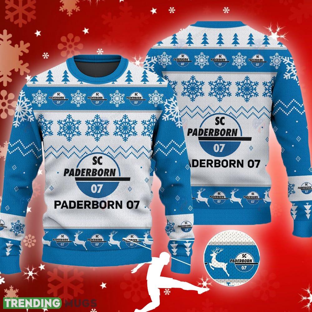 SC Paderborn 07 Big Logo Ugly Christmas Tree Blue Sweater AOP Gift Holidays - SC Paderborn 07 Big Logo Ugly Snowflakes Reindeer Blue Sweater AOP Gift Holidays SC Paderborn 07 Big Logo Ugly Christmas Tree Blue Sweater AOP Gift Holidays - SC Paderborn 07 Big Logo Ugly Snowflakes Reindeer Blue Sweater AOP Gift Holidays