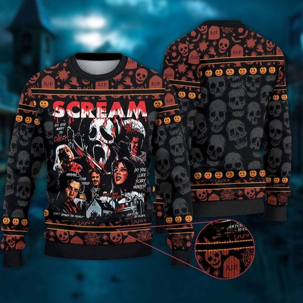 Scream Scary Movie Christmas Ugly Sweater What's Your Favorite Scary Movie Christmas Xmas Sweater Ugly Christmas Sweater 3D Sweater Scream Scary Movie Christmas Ugly Sweater What's Your Favorite Scary Movie Christmas Xmas Sweater Ugly Christmas Sweater - 221123-110026