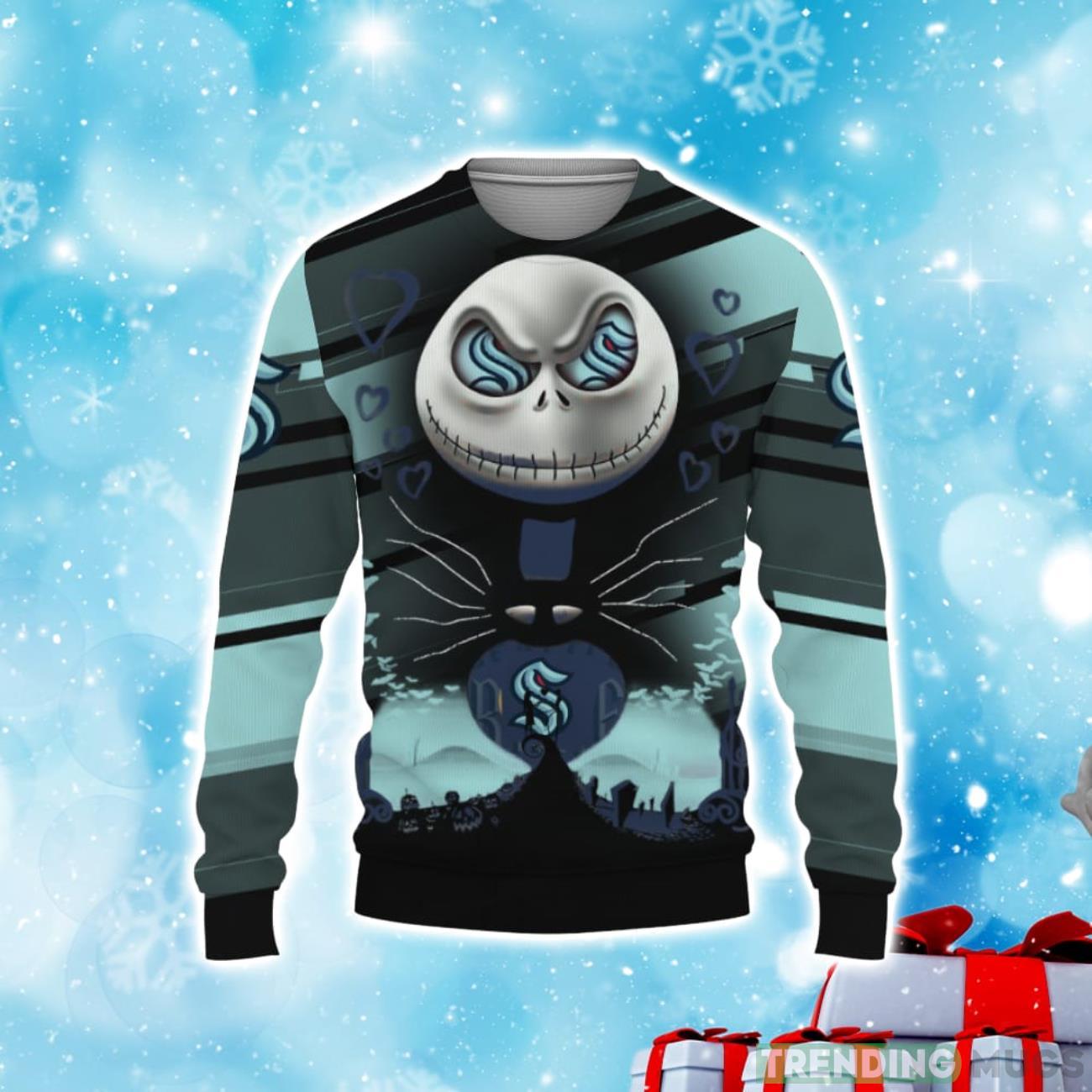 Seattle Kraken Shop Champion Teamwear 2023 Christmas Sweater Product Photo 1 Seattle Kraken Shop Champion Teamwear 2023 Christmas Sweater Product Photo 1