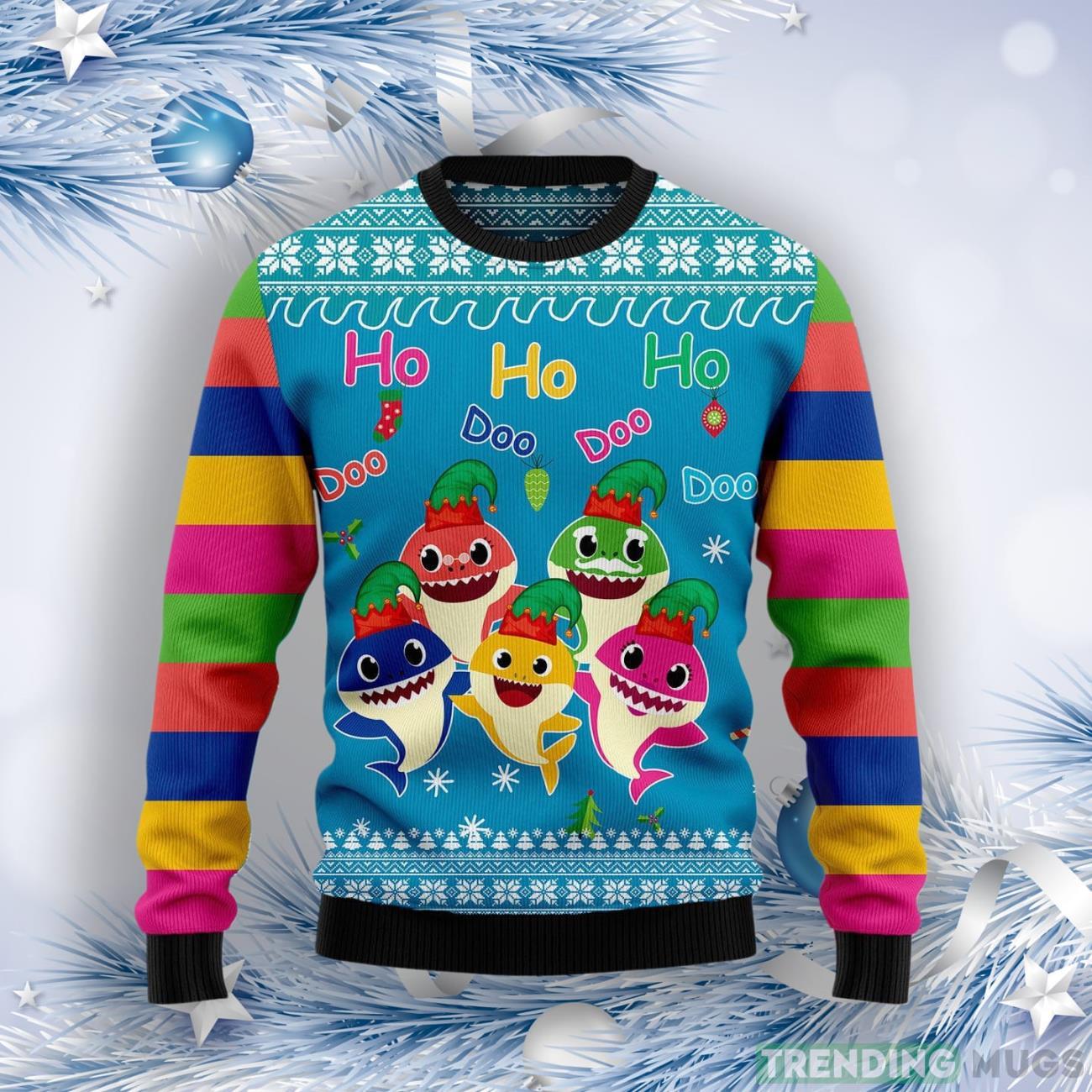 Shark Doo Doo Doo Ugly Christmas Sweater Product Photo 1