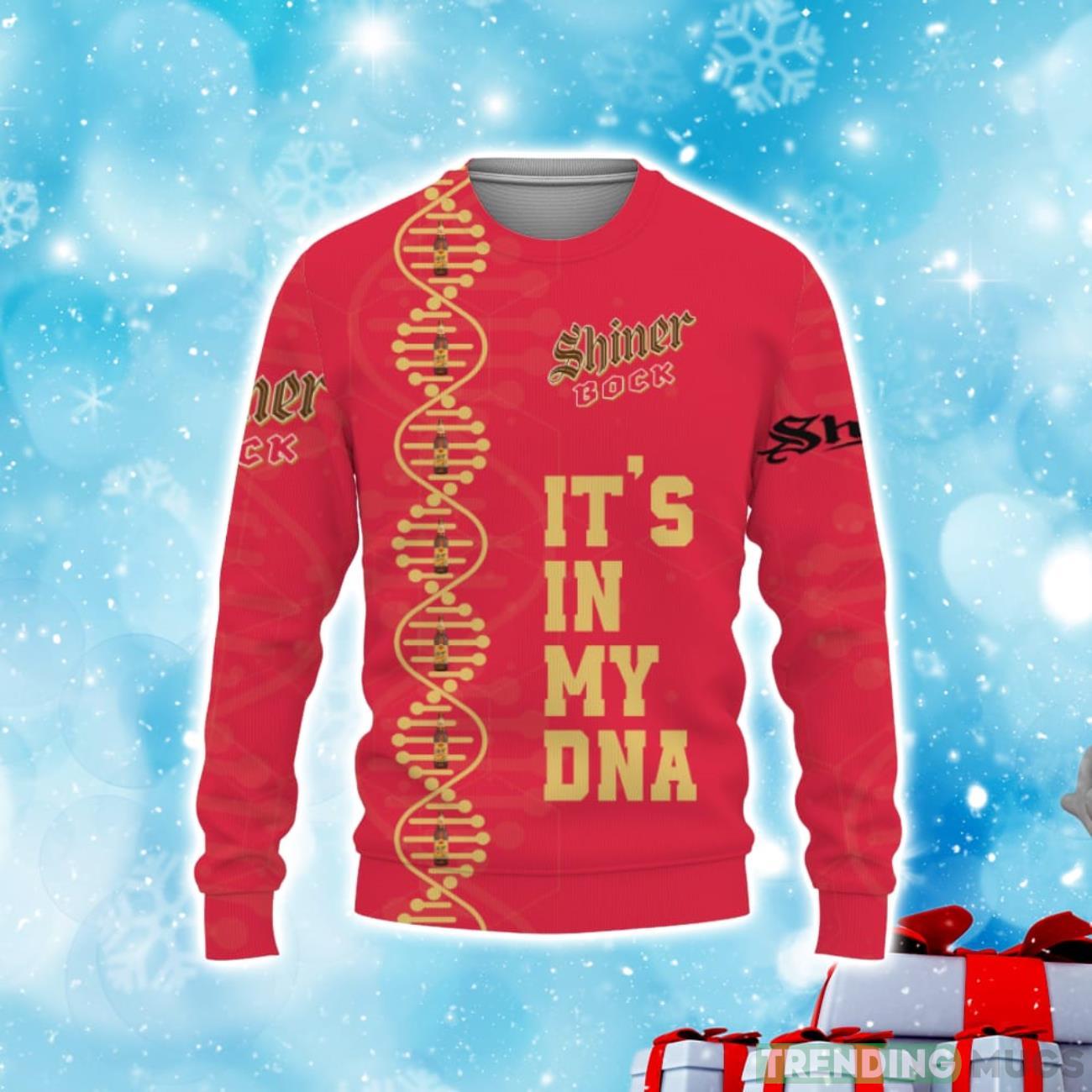 Shiner Bock Beers It’s In My DNA Christmas Sweater Product Photo 1 Shiner Bock Beers It’s In My DNA Christmas Sweater Product Photo 1