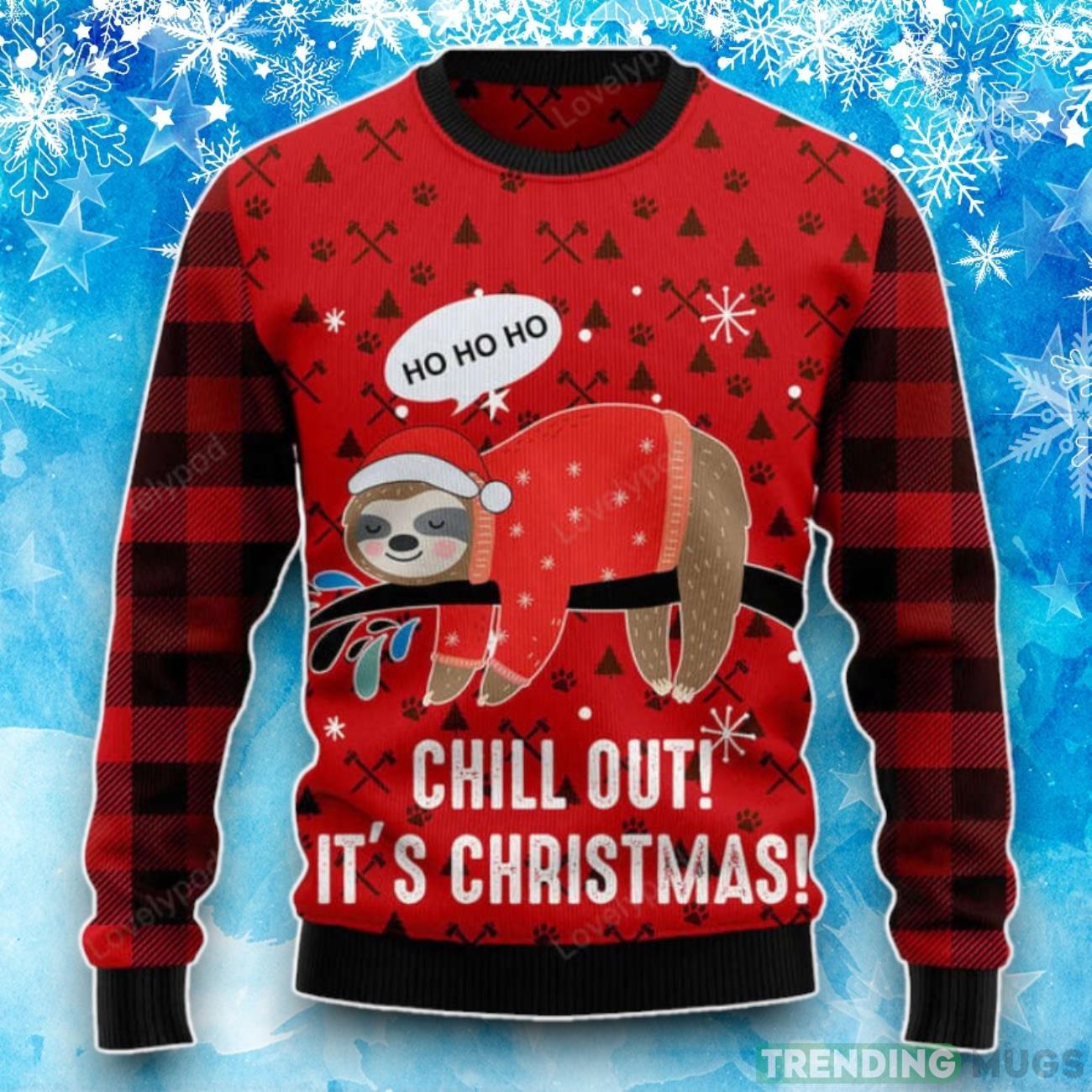 Sloth Chill Out Funny UglyChristmas Sweater Product Photo 1 Sloth Chill Out Funny UglyChristmas Sweater Product Photo 1