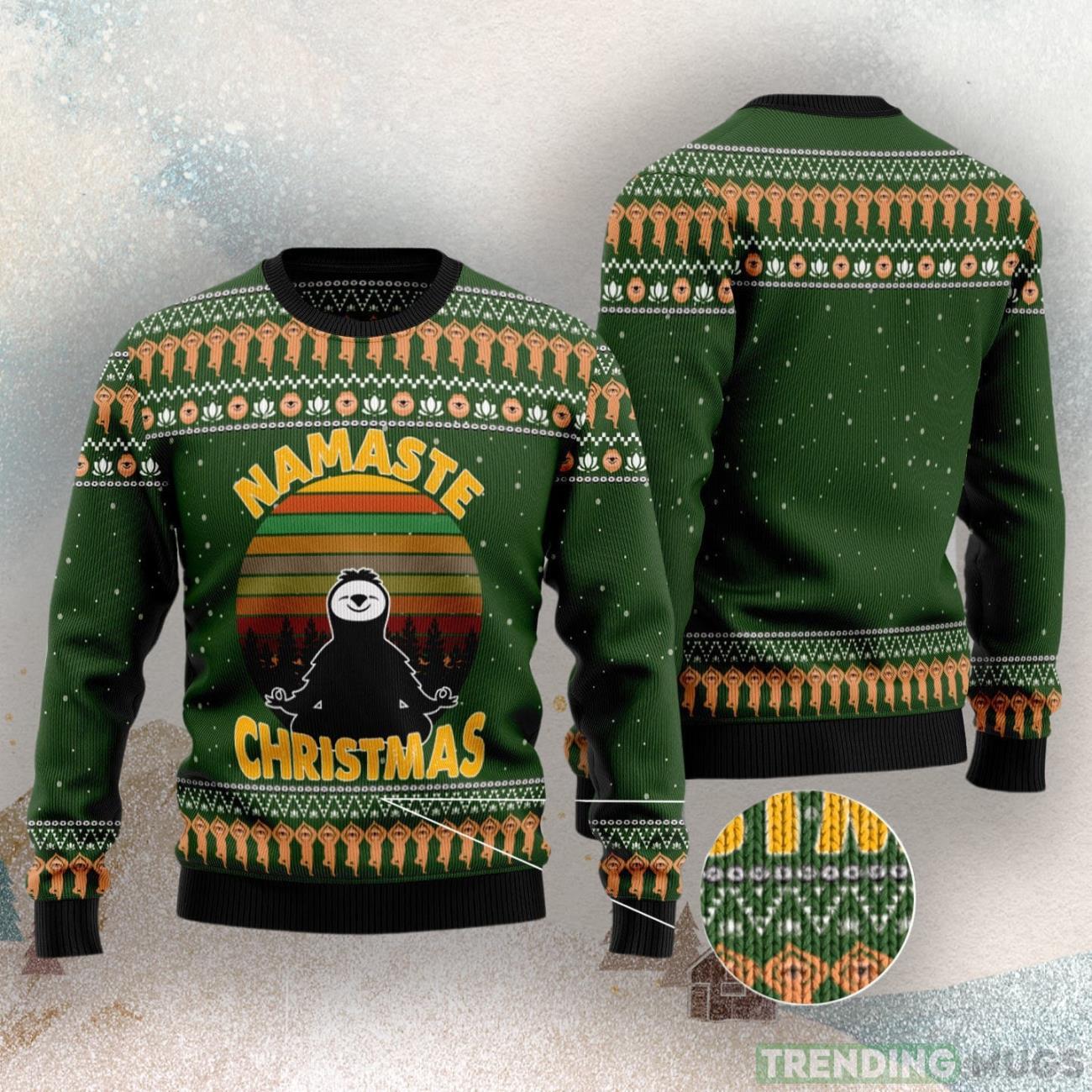 Sloth Namaste Ugly Christmas Sweater Product Photo 1 Sloth Namaste Ugly Christmas Sweater Product Photo 1