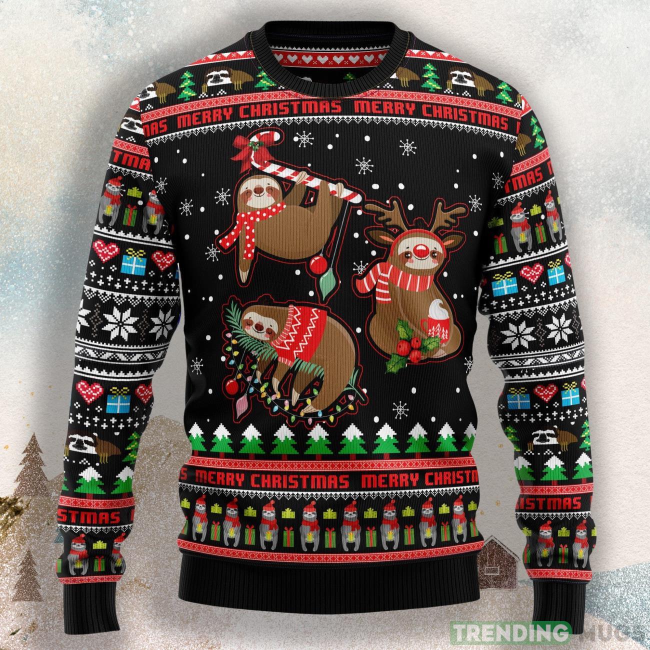 Sloth Xmas Ugly Christmas Sweater For Men & Women Product Photo 1