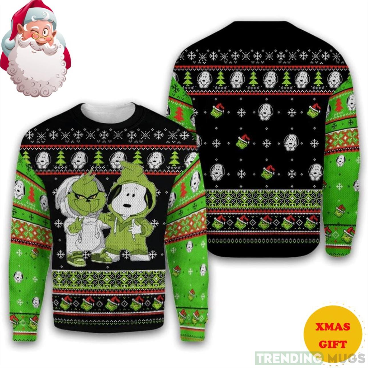 Snoopy & Grinch Gift Fan Christmas AOP Sweater Product Photo 1 Snoopy & Grinch Gift Fan Christmas AOP Sweater Product Photo 1
