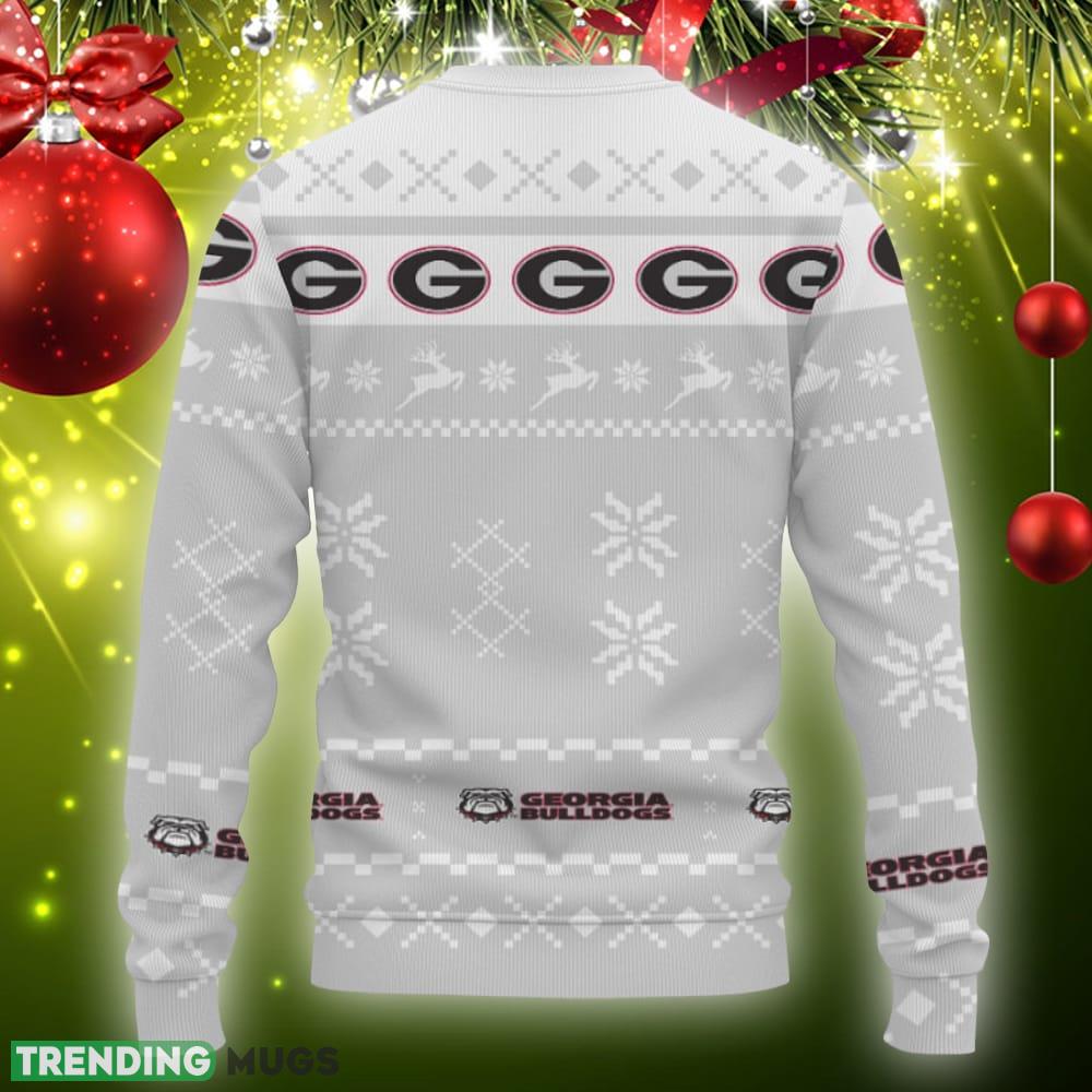 Snow Santa Pattern Logo Georgia Bulldogs Christmas Tree Knitted Christmas Sweater Gift Holidays 3D Sweater Snow Santa Pattern Logo Georgia Bulldogs Christmas Tree Knitted Christmas Sweater Gift Holidays 3D Sweater