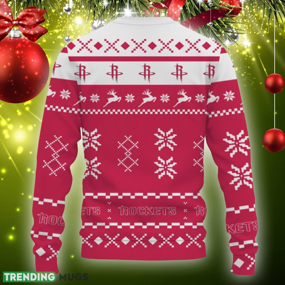 Snow Santa Pattern Logo Houston Rockets Christmas Tree Ugly Christmas Sweater Gift Holidays 3D Sweater Snow Santa Pattern Logo Houston Rockets Christmas Tree Ugly Christmas Sweater Gift Holidays 3D Sweater