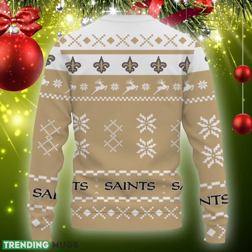 Snow Santa Pattern Logo New Orleans Saints Christmas Tree Ugly Xmas Sweater Gift Holidays 3D Sweater Snow Santa Pattern Logo New Orleans Saints Christmas Tree Ugly Xmas Sweater Gift Holidays 3D Sweater