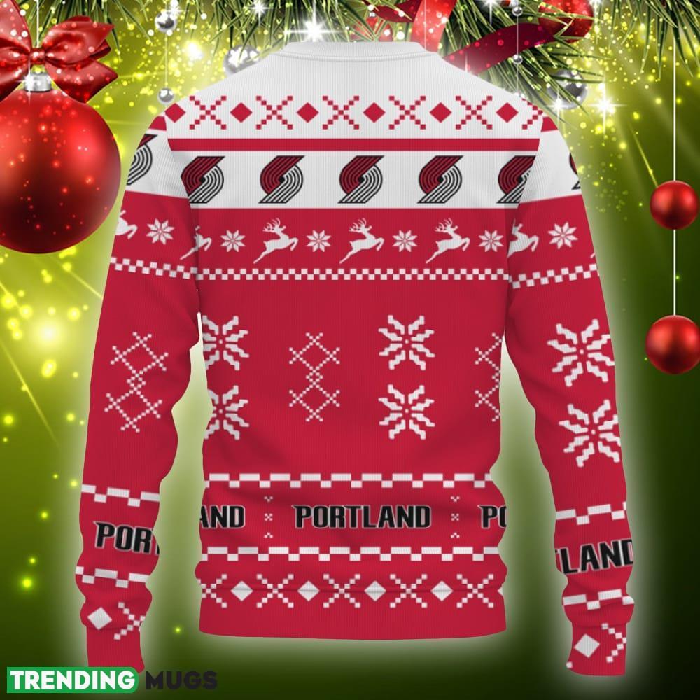 Snow Santa Pattern Logo Portland Trail Blazers Christmas Tree Knitted Christmas Sweater Gift Holidays 3D Sweater Snow Santa Pattern Logo Portland Trail Blazers Christmas Tree Knitted Christmas Sweater Gift Holidays 3D Sweater