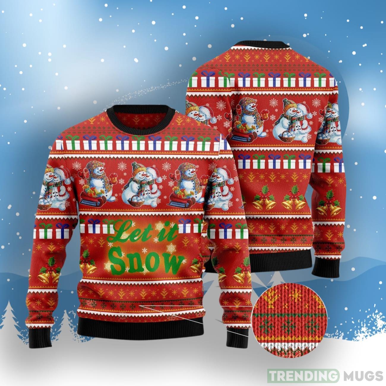 Snowman Let It Snow Ugly Christmas Sweater Product Photo 1 Snowman Let It Snow Ugly Christmas Sweater Product Photo 1