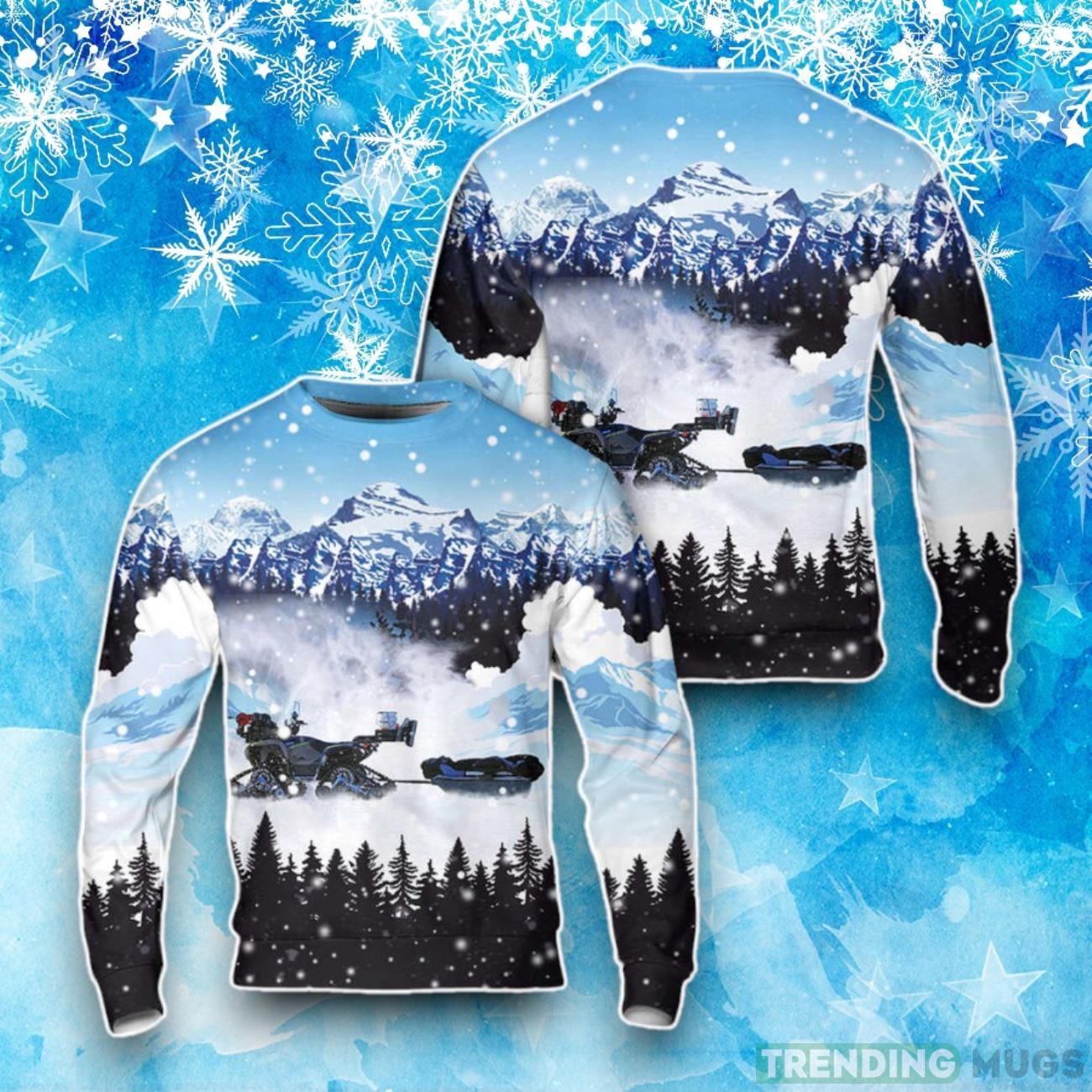 Snowmobile Ice Fishing ATV With Removable Tracks Ugly Christmas Sweater Product Photo 1 Snowmobile Ice Fishing ATV With Removable Tracks Ugly Christmas Sweater Product Photo 1