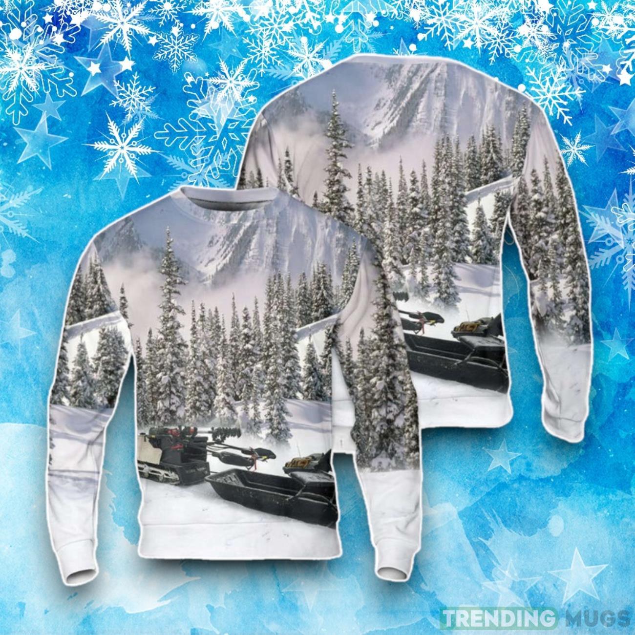 Snowmobile Ice Fishing Ugly Christmas Sweater Product Photo 1 Snowmobile Ice Fishing Ugly Christmas Sweater Product Photo 1