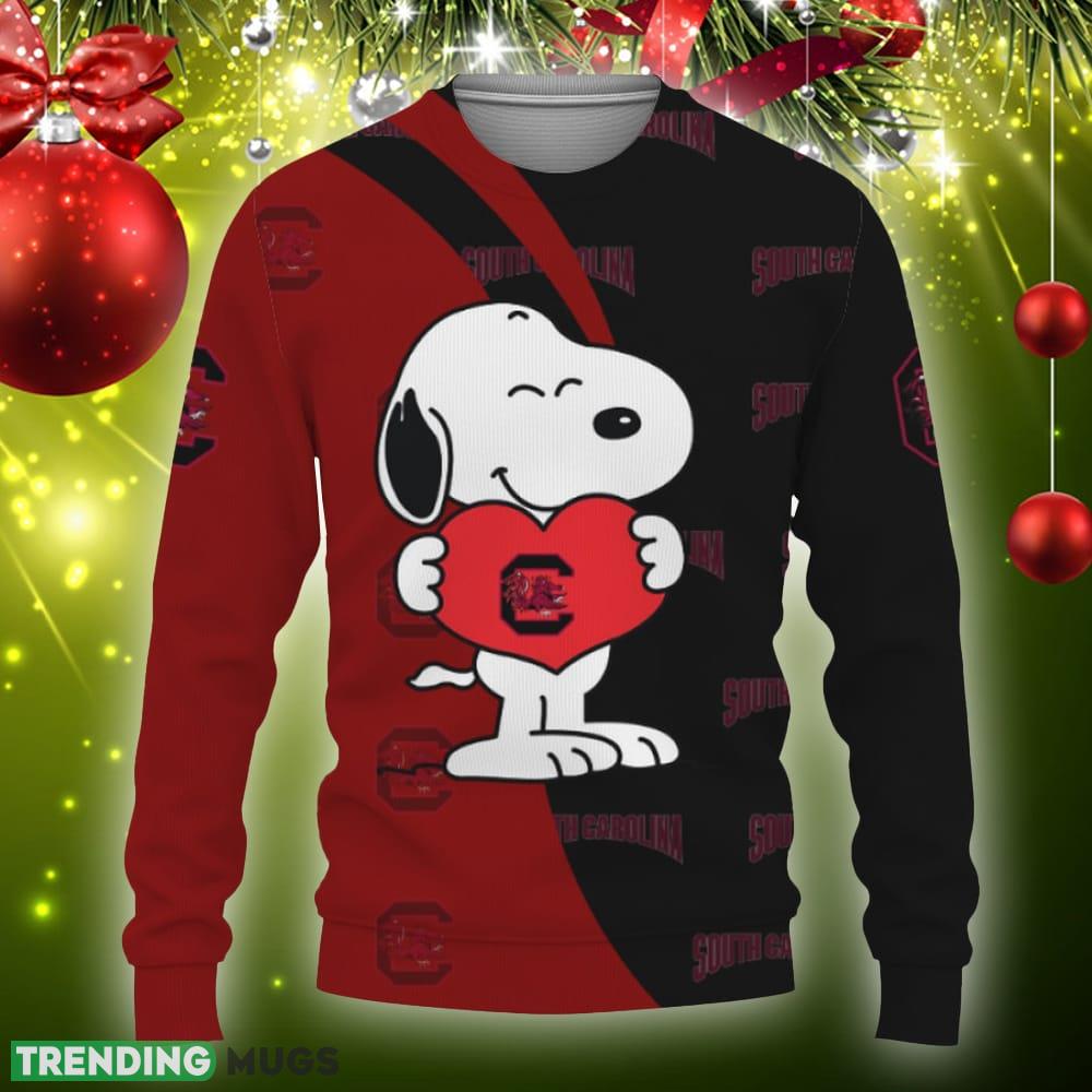 South Carolina Gamecocks Snoopy Cute Heart American Sports Team Knitted Christmas 3D Sweater - South Carolina Gamecocks Snoopy Cute Heart American Sports Team Sweatshirt-3D Sweatshirt_3 South Carolina Gamecocks Snoopy Cute Heart American Sports Team Knitted Christmas 3D Sweater - South Carolina Gamecocks Snoopy Cute Heart American Sports Team Sweatshirt-3D Sweatshirt_3