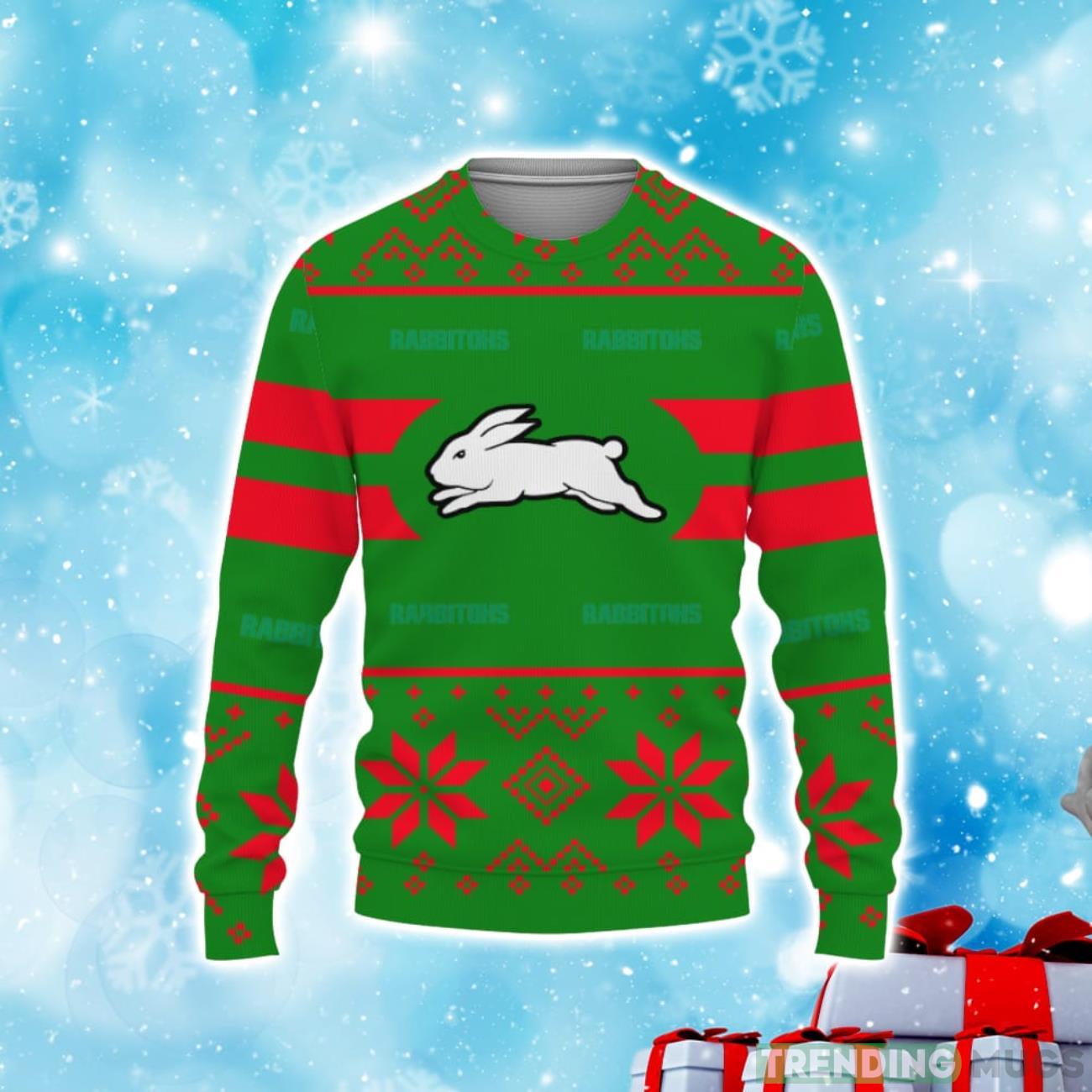 South Sydney Rabbitohs Custom New Uniforms For Fan Gear Christmas Sweater Product Photo 1 South Sydney Rabbitohs Custom New Uniforms For Fan Gear Christmas Sweater Product Photo 1