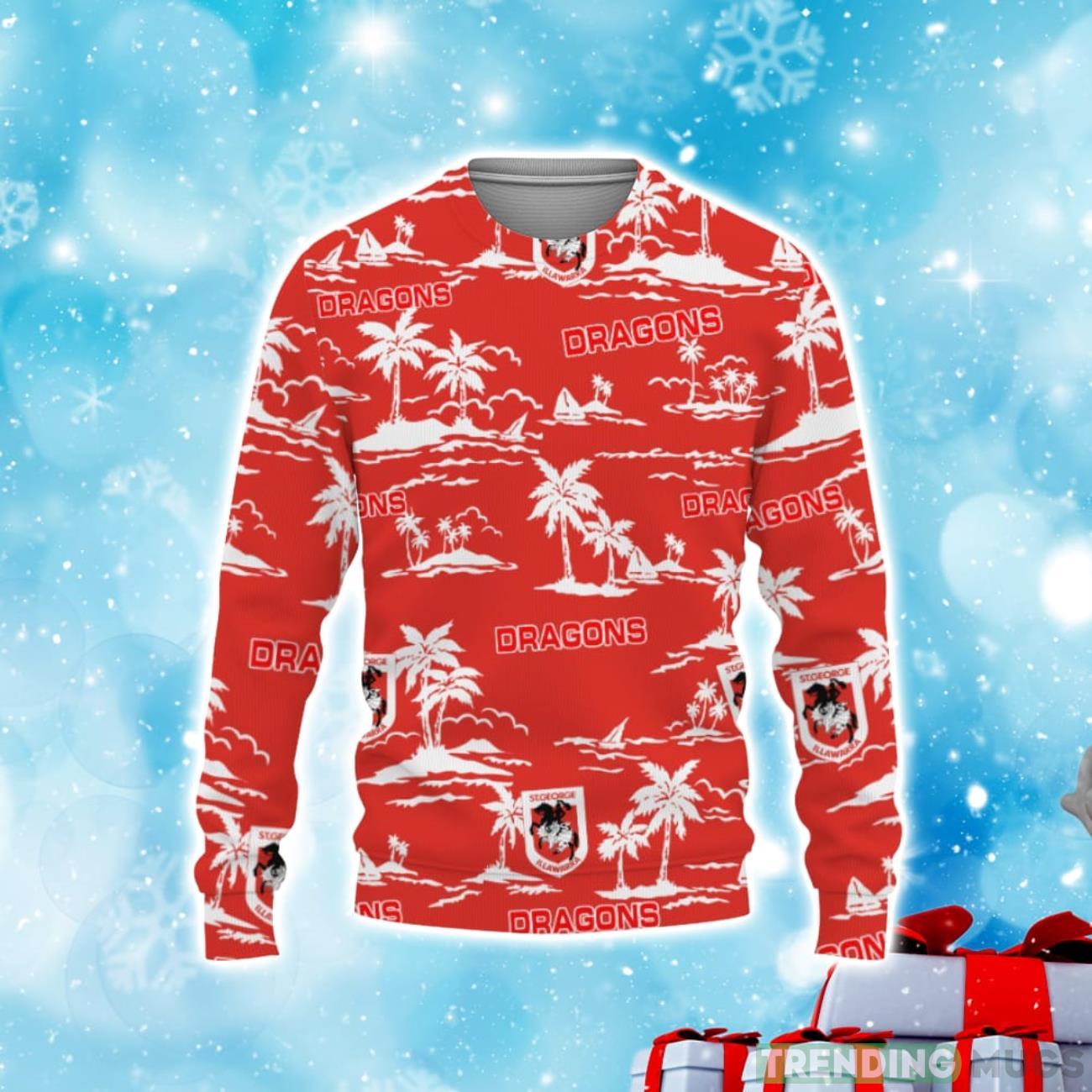 St. George Illawarra Dragons Hawaiian Aloha Hawaii Beach Christmas Sweater Product Photo 1 St. George Illawarra Dragons Hawaiian Aloha Hawaii Beach Christmas Sweater Product Photo 1