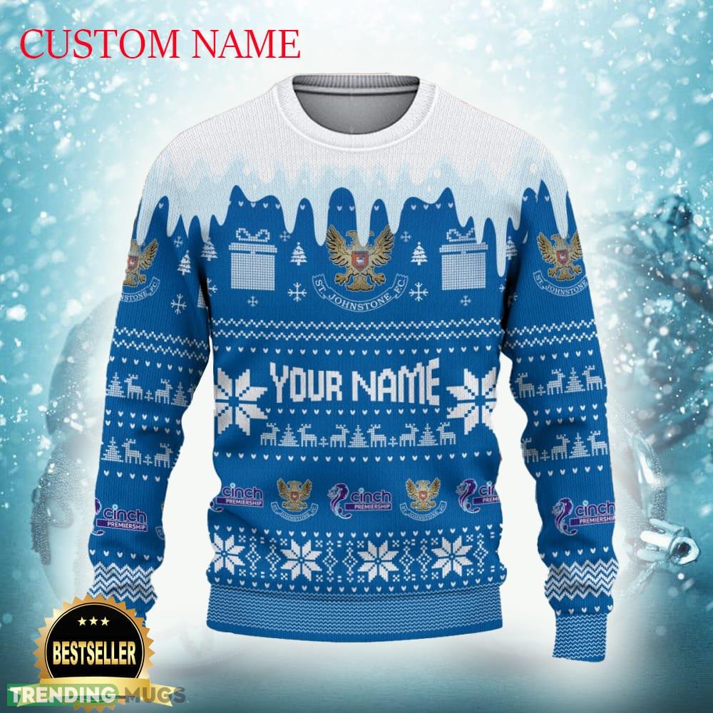 St Johnstone FC Logo Ugly Christmas Sweater New Gift For Men And Women Custom Name - St Johnstone FC Ugly Christmas Sweater Photo 2 St Johnstone FC Logo Ugly Christmas Sweater New Gift For Men And Women Custom Name - St Johnstone FC Ugly Christmas Sweater Photo 2