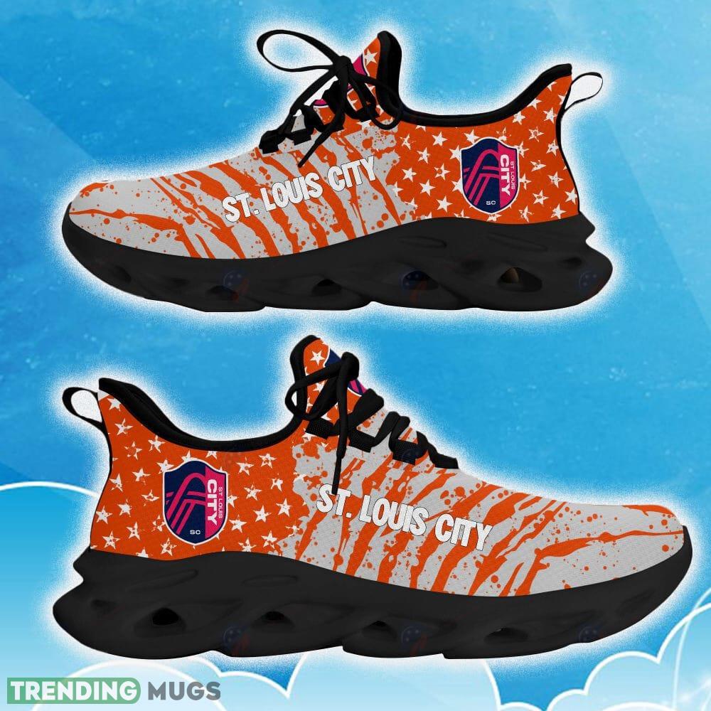 St. Louis City SC Orange New Chunky Shoes Camo Logo Printed For Men And Women Gift Fans Max Soul Sneakers Max Soul St. Louis City SC Orange New Chunky Shoes Camo Logo Printed For Men And Women Gift Fans Max Soul Sneakers Max Soul