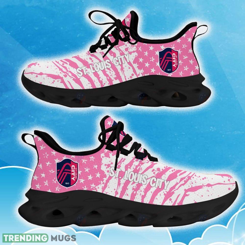 St. Louis City SC Pink New Chunky Shoes Camo Logo Printed For Men And Women Gift Fans Max Soul Sneakers - St. Louis City SC Clunky Sneakers Photo 10 St. Louis City SC Pink New Chunky Shoes Camo Logo Printed For Men And Women Gift Fans Max Soul Sneakers - St. Louis City SC Clunky Sneakers Photo 10