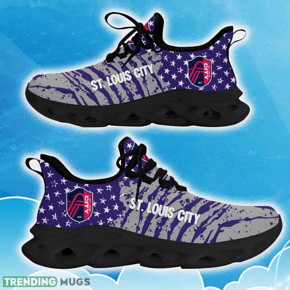 St. Louis City SC Purple New Chunky Shoes Camo Logo Printed For Men And Women Gift Fans Max Soul Sneakers Max Soul St. Louis City SC Purple New Chunky Shoes Camo Logo Printed For Men And Women Gift Fans Max Soul Sneakers Max Soul