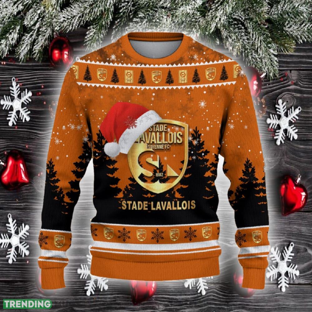 Stade Lavallois Ugly Christmas Sweater Santa Hat Logo Trending Christmas Gift For Fans - Stade Lavallois Ugly Christmas Sweater_2 Stade Lavallois Ugly Christmas Sweater Santa Hat Logo Trending Christmas Gift For Fans - Stade Lavallois Ugly Christmas Sweater_2