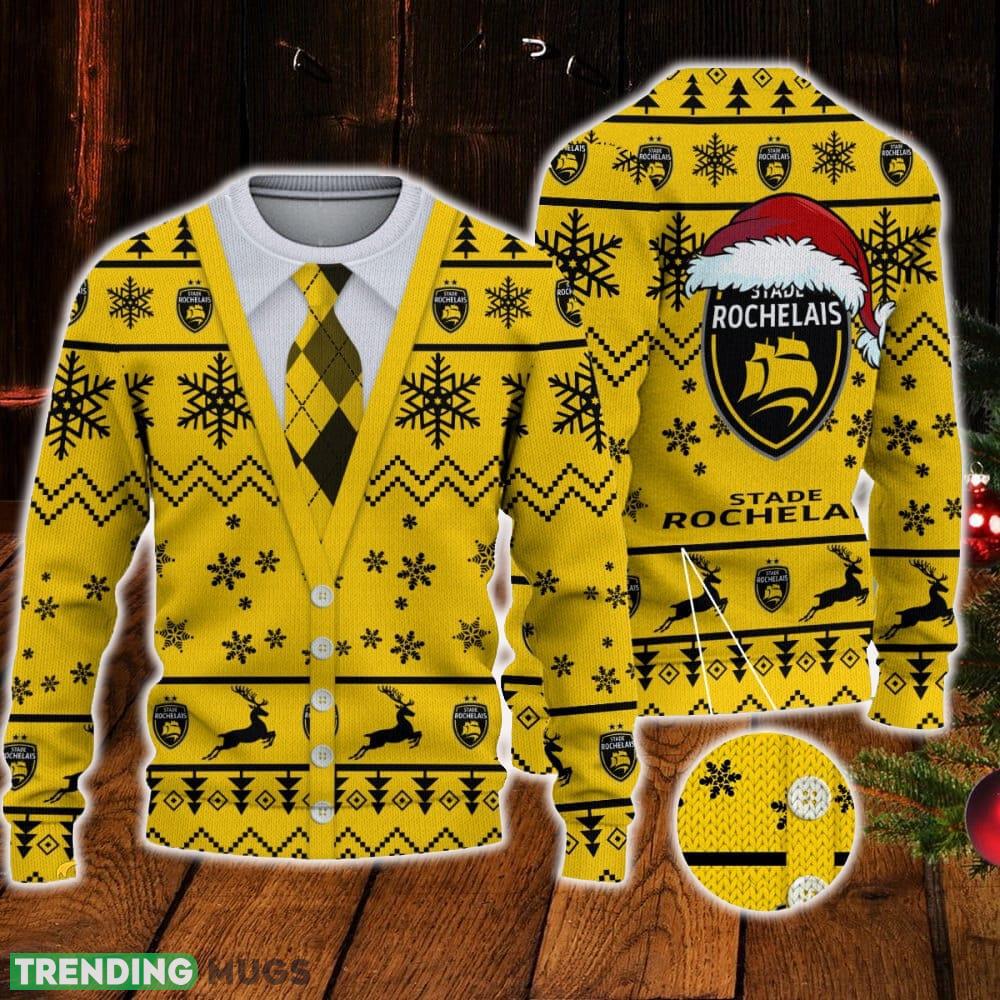 Stade Rochelais Logo For Fans Santa Hat Ugly Christmas Sweater New Gift For Men And Women - Stade Rochelais Logo For Fans Santa Hat Ugly Christmas Sweater New Gift For Men And Women Stade Rochelais Logo For Fans Santa Hat Ugly Christmas Sweater New Gift For Men And Women - Stade Rochelais Logo For Fans Santa Hat Ugly Christmas Sweater New Gift For Men And Women