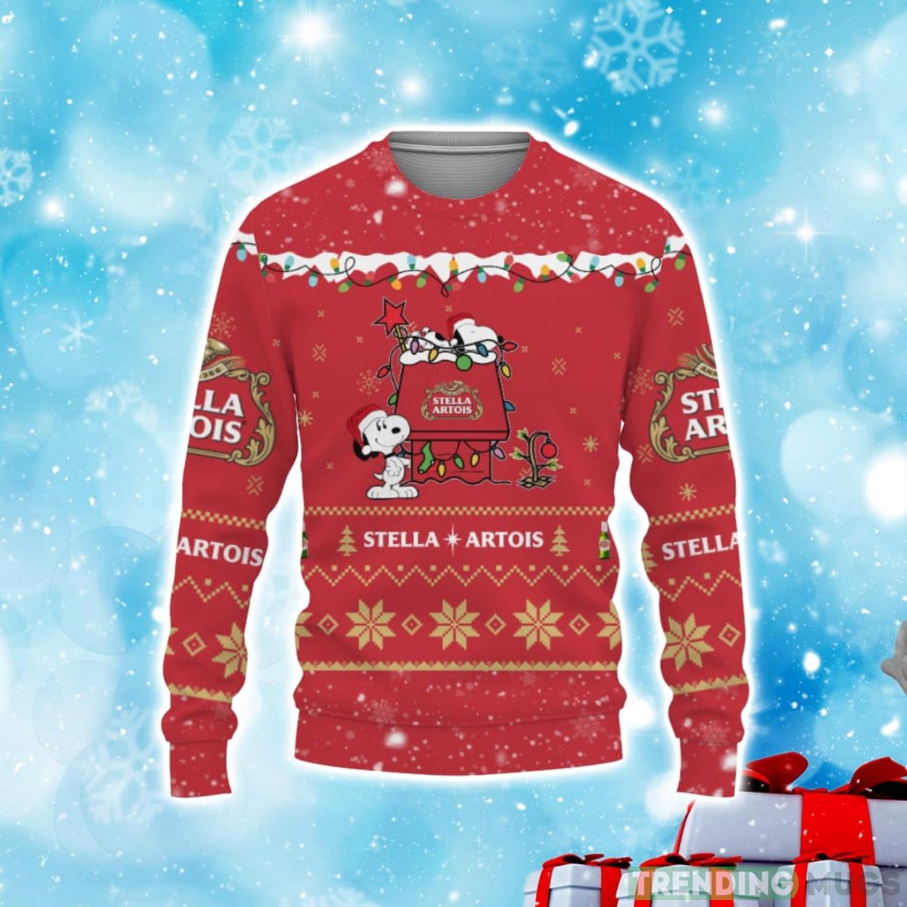 Stella Artois Beers American Whiskey Beers Merry Christmas, Snoopy House Cute Fan Gift Christmas Sweater Product Photo 1 Stella Artois Beers American Whiskey Beers Merry Christmas, Snoopy House Cute Fan Gift Christmas Sweater Product Photo 1