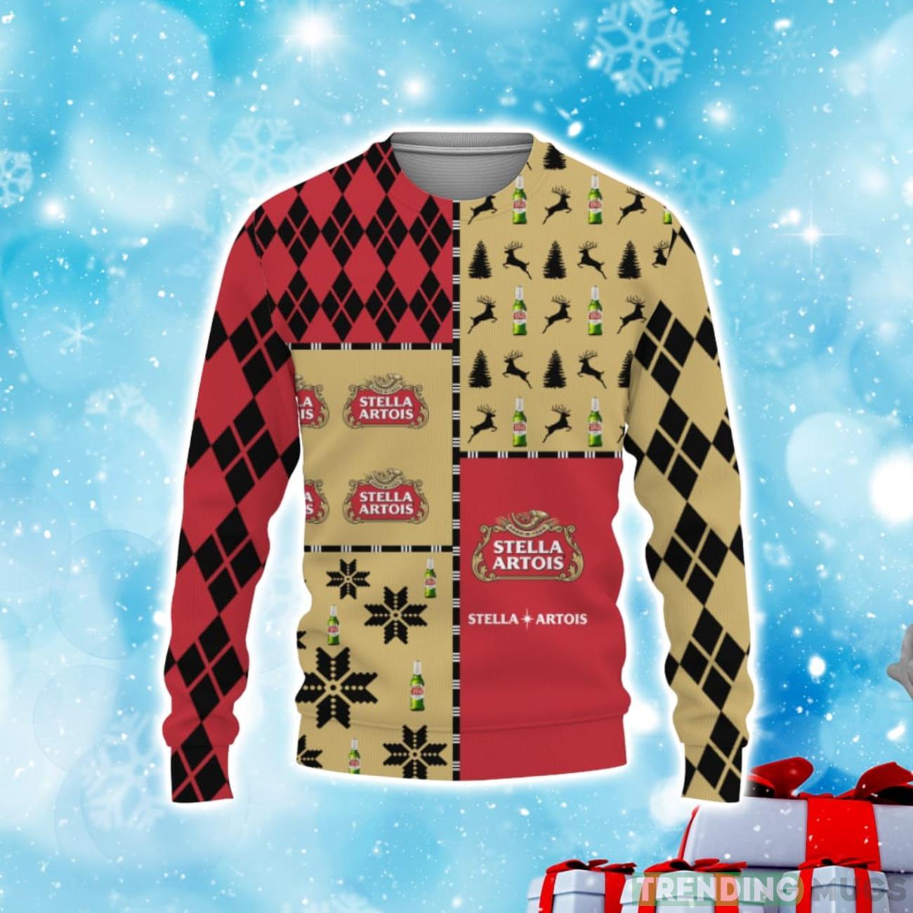 Stella Artois Beers Merry Christmas Whiskey And Beers Christmas Sweater Product Photo 1 Stella Artois Beers Merry Christmas Whiskey And Beers Christmas Sweater Product Photo 1