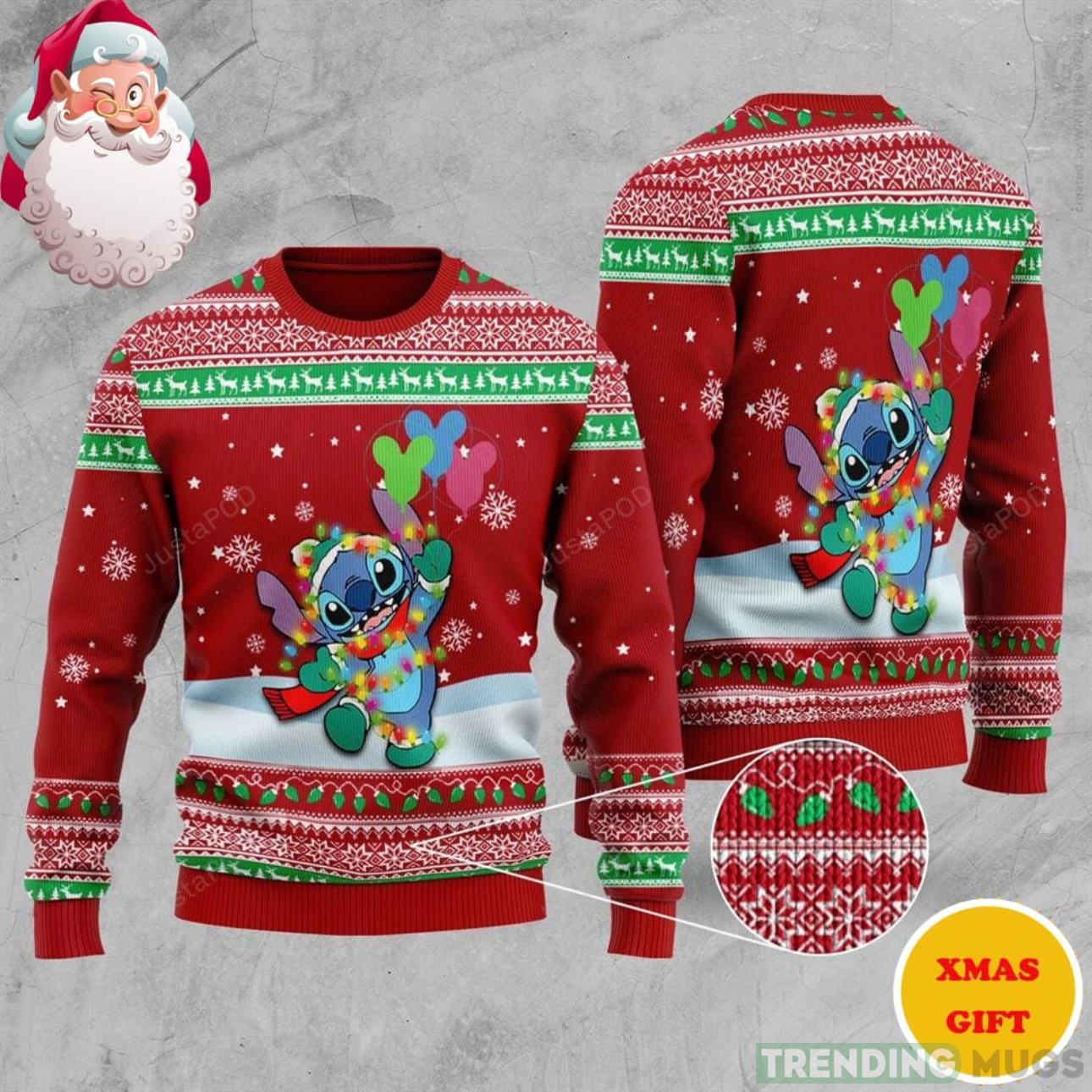 Stitch And Lilo Light Shape Christmas AOP Sweater Product Photo 1 Stitch And Lilo Light Shape Christmas AOP Sweater Product Photo 1