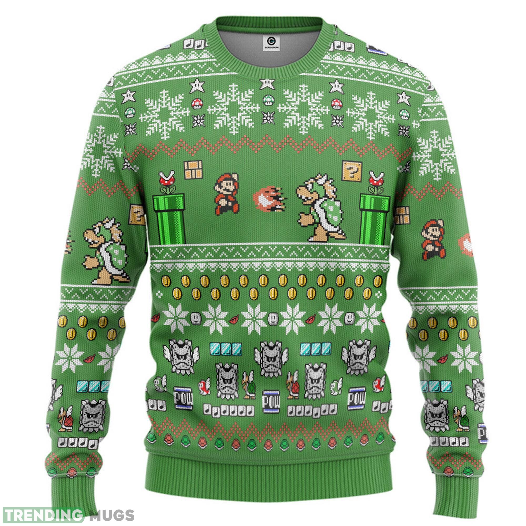 Super Mario Bros Bowser Ugly Super Mario Luigi Ugly Sweater Bowser Mario Bros Video Game Xmas 3D Sweater Super Mario Bros Bowser Ugly Super Mario Luigi Ugly Sweater Bowser Mario Bros Video Game Xmas 3D Sweater