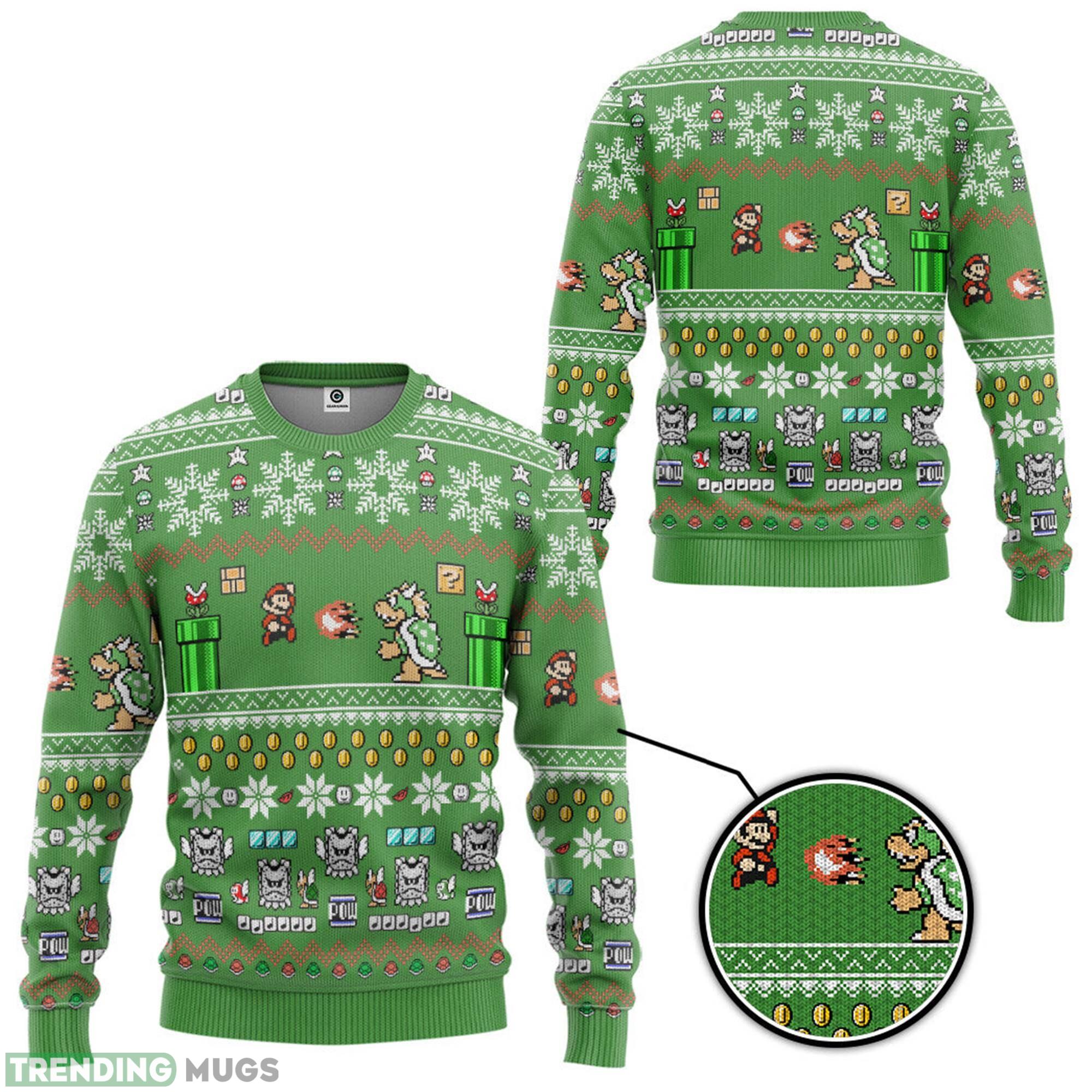 Super Mario Bros Bowser Ugly Super Mario Luigi Ugly Sweater Bowser Mario Bros Video Game Xmas 3D Sweater Super Mario Bros Bowser Ugly Super Mario Luigi Ugly Sweater Bowser Mario Bros Video Game Xmas 3D Sweater